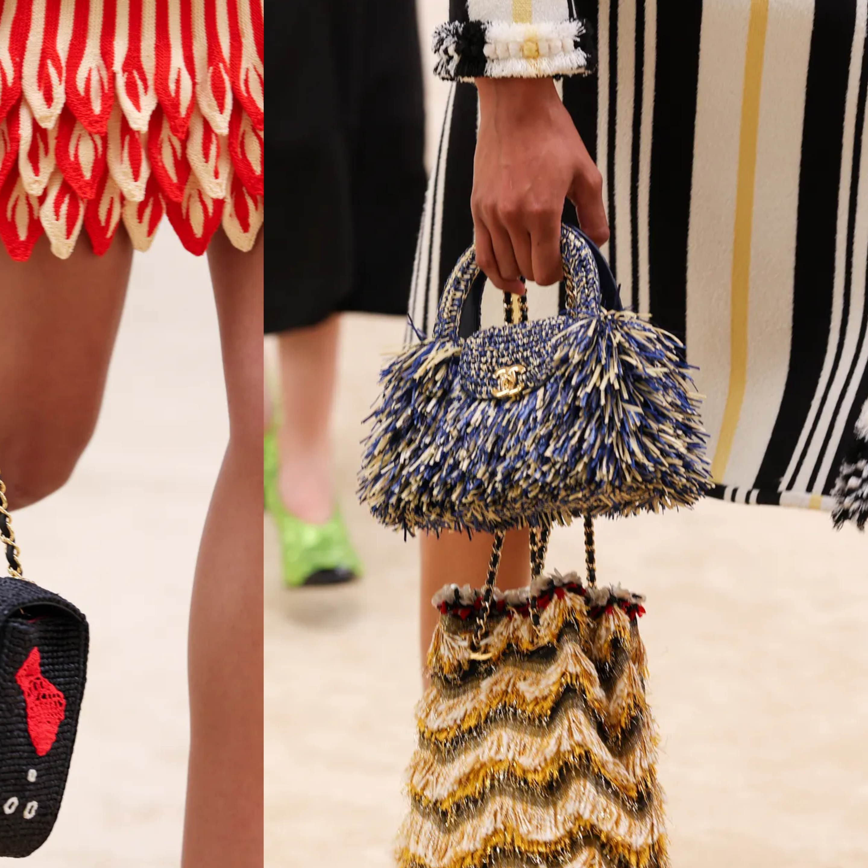 Chanel Cruise 2026/27 handbags on the runway in Biarritz.
