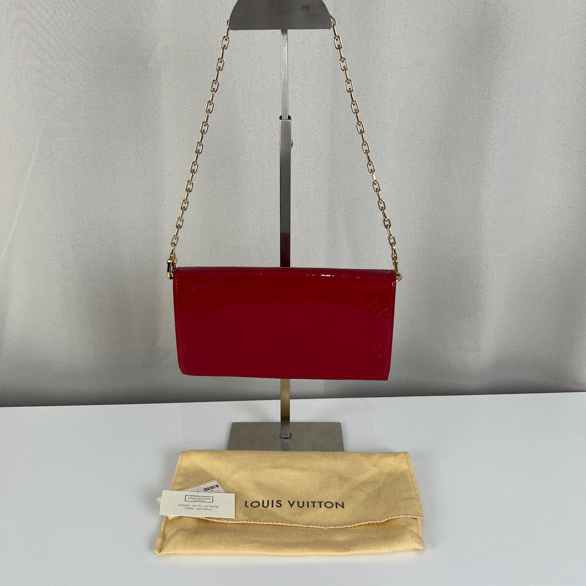 Louis Vuitton Elegant Red Patent Leather Strap Louis Vuitton Red Patent Leather Miroir Venice Bag – Couture LV main image 2