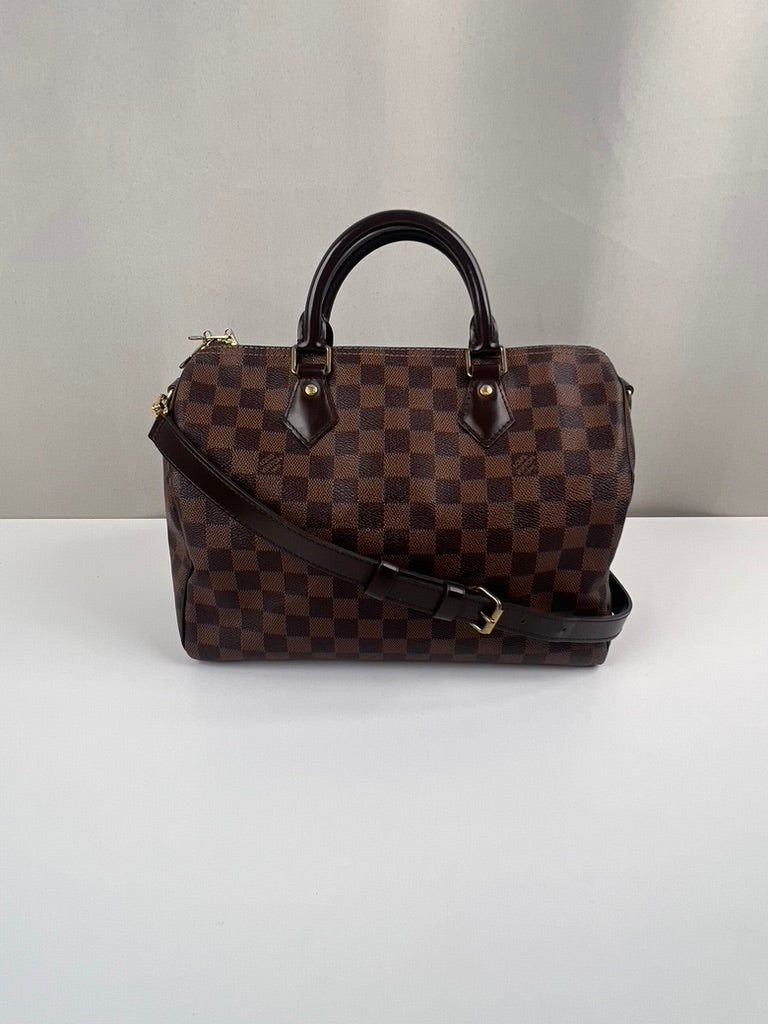 Speedy 30 damier ebene with strap Louis Vuitton – bamluxurystore