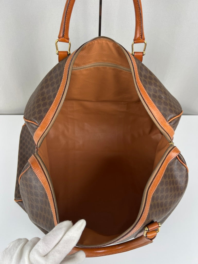 Céline Boston 50 travel bag canvas macadam brown – bamluxurystore