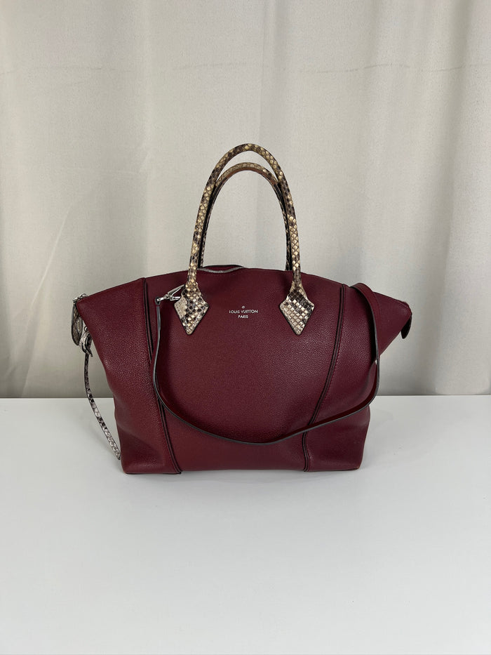 Sac Louis Vuitton Lockit Bordeaux en cuir et anses en Python Reticulatus