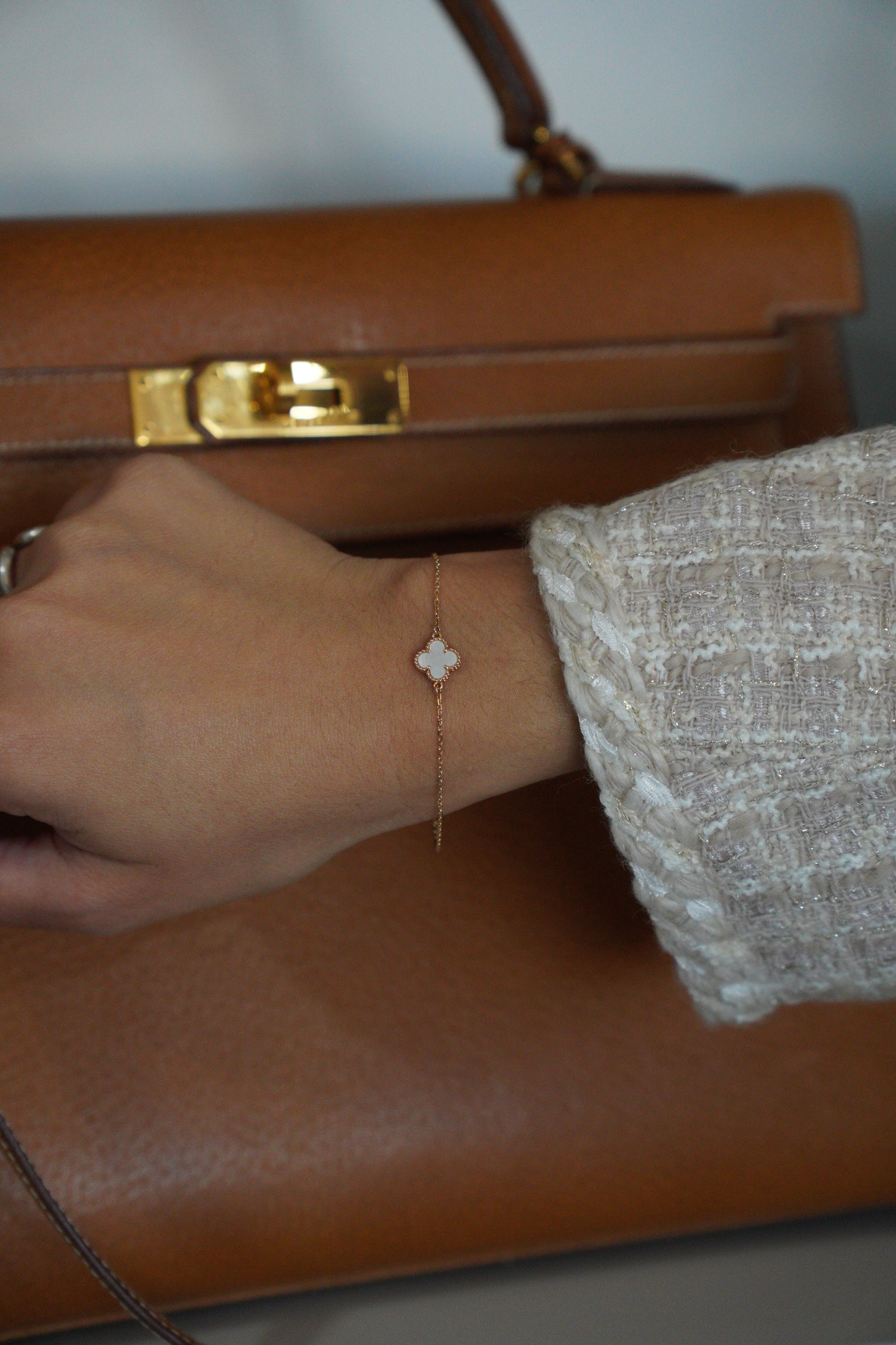 Van Cleef and Arpels Sweet Alhambra bracelet white and gold