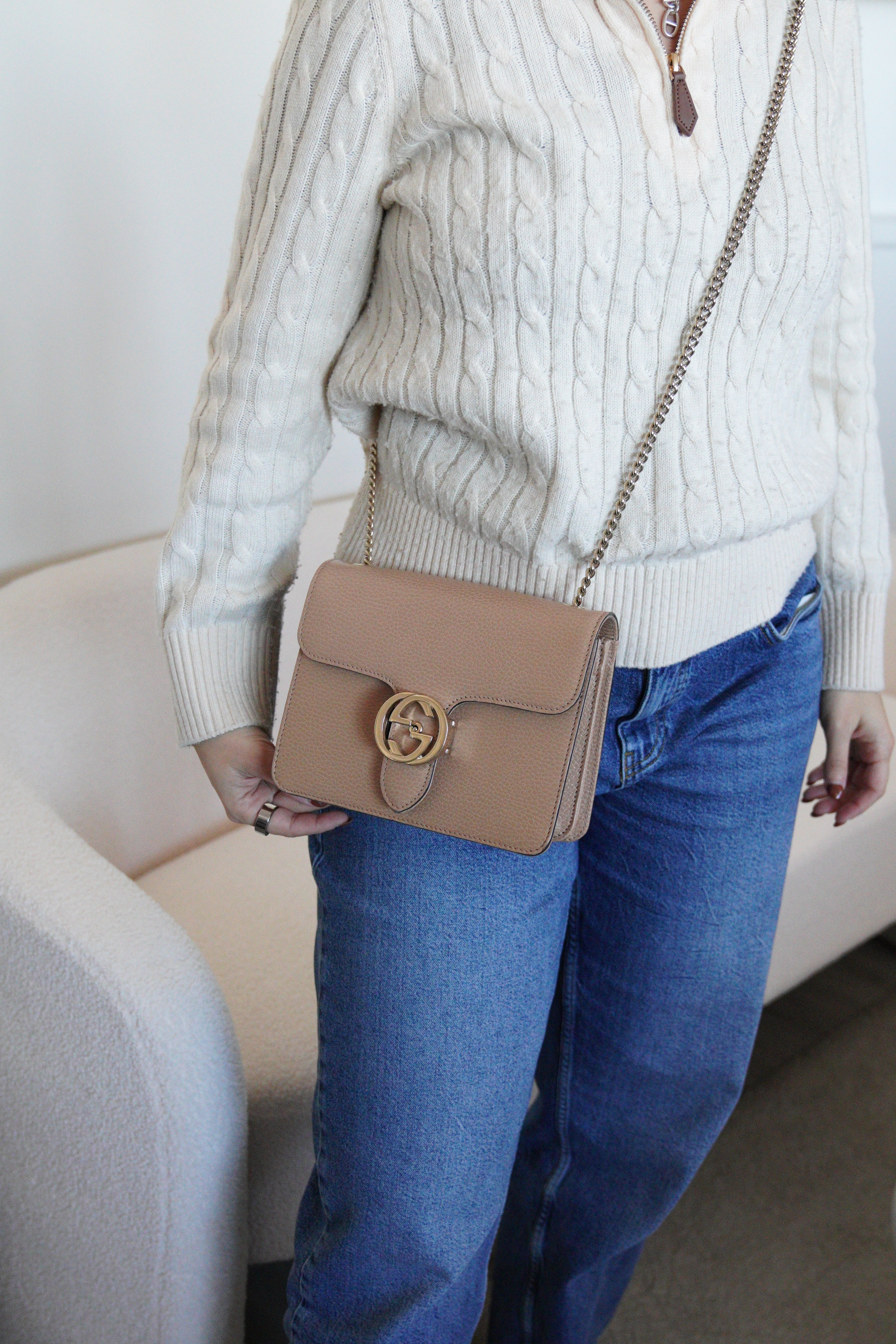 Gucci Interlocking beige gold hardware – bamluxurystore