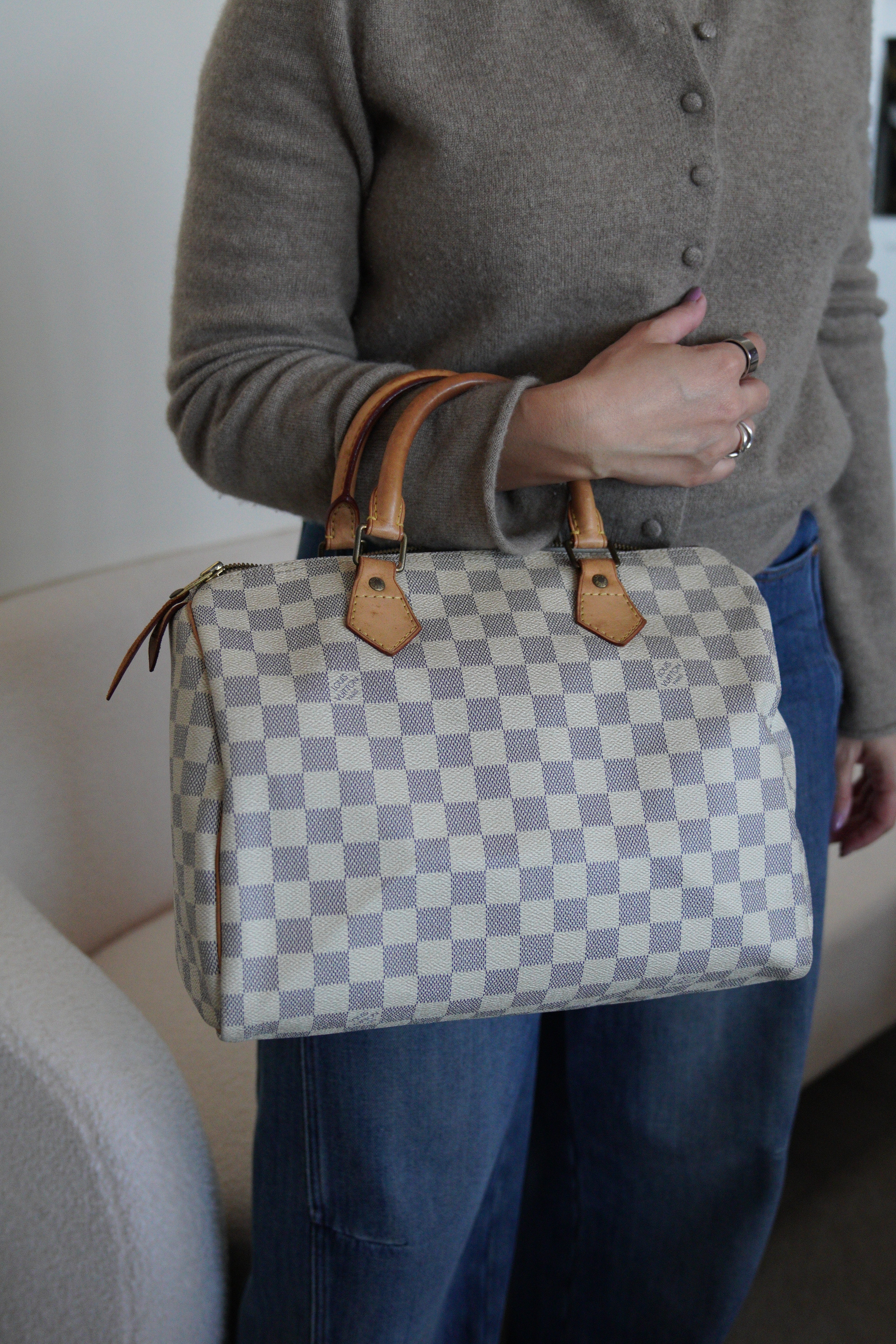Louis Vuitton Speedy 30 bag azur canvas Canvas – bamluxurystore