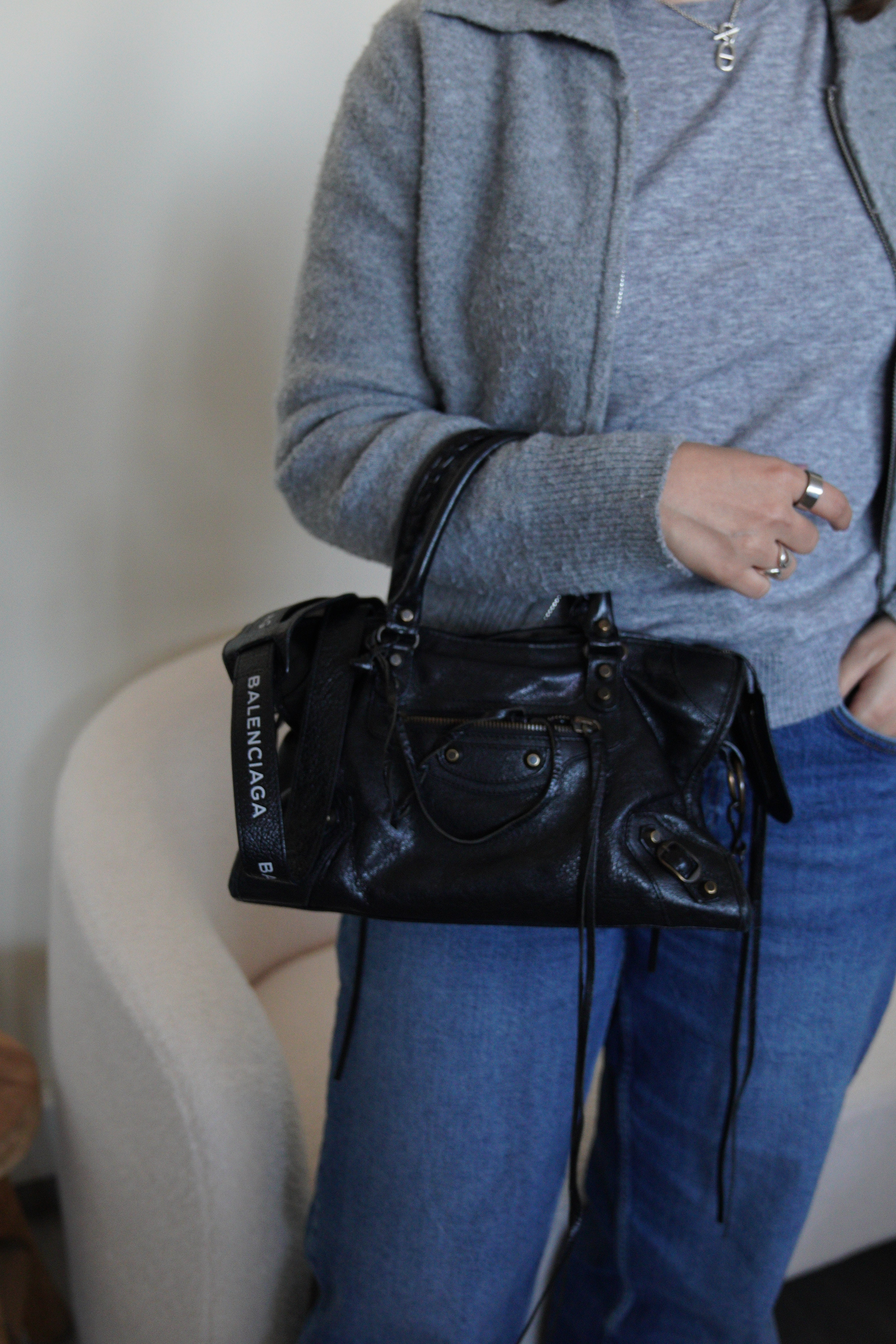 Balenciaga small city bag black leather crossbody bag – bamluxurystore