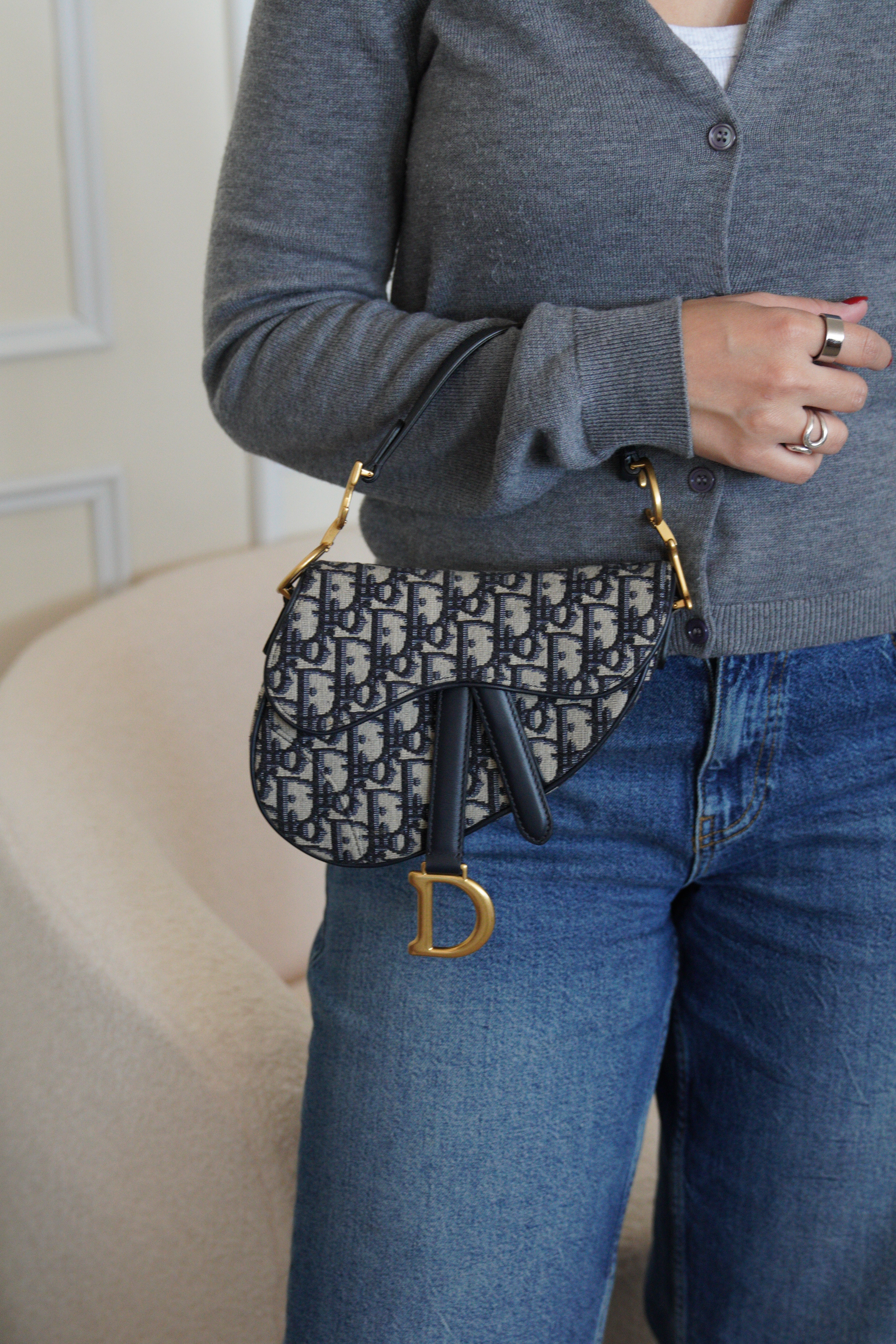 Dior Oblique Ballerine 34サイズ Mini Saddle Dior oblique blue – bamluxurystore