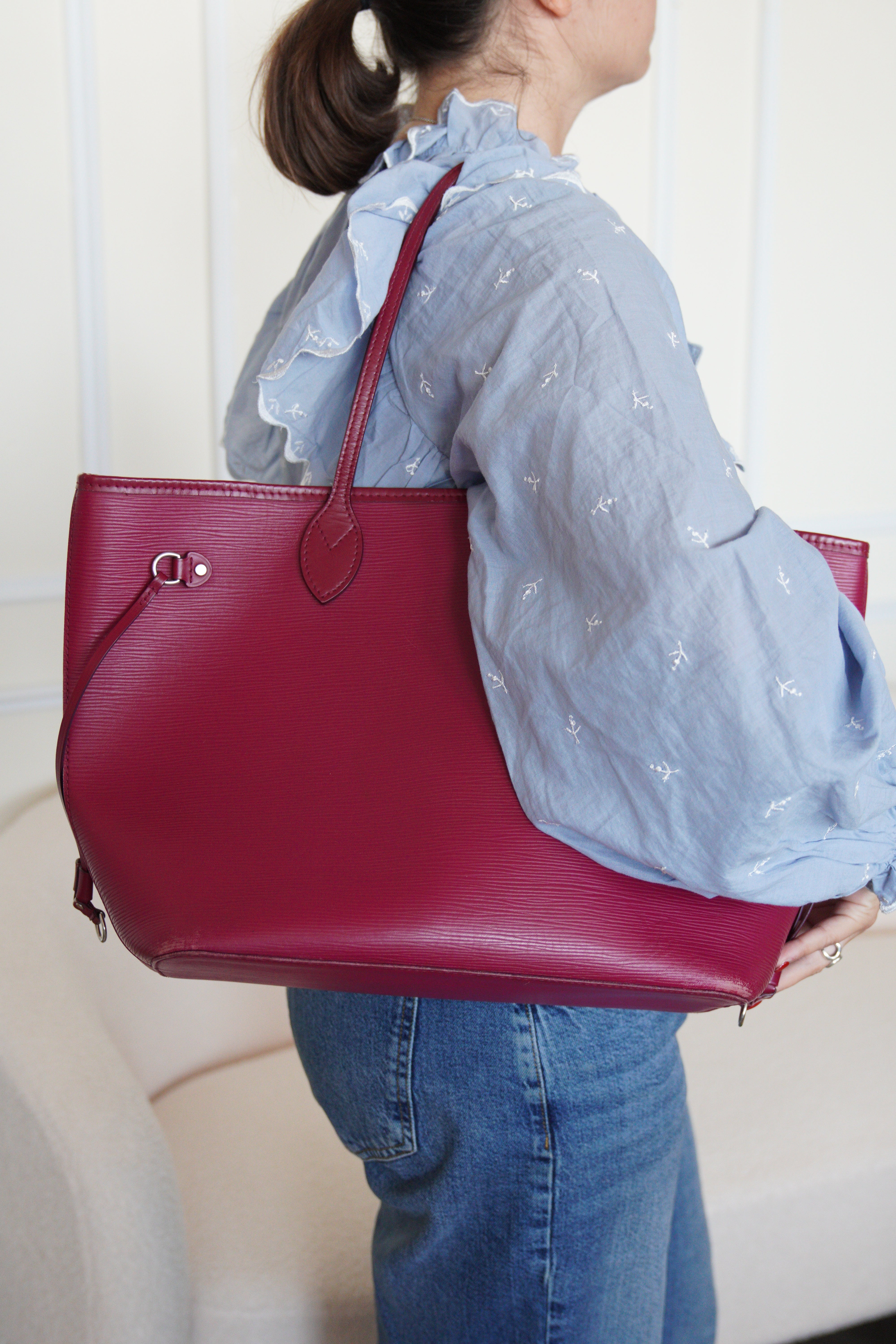 Louis Vuitton Neverfull MM framboise epi leather – bamluxurystore