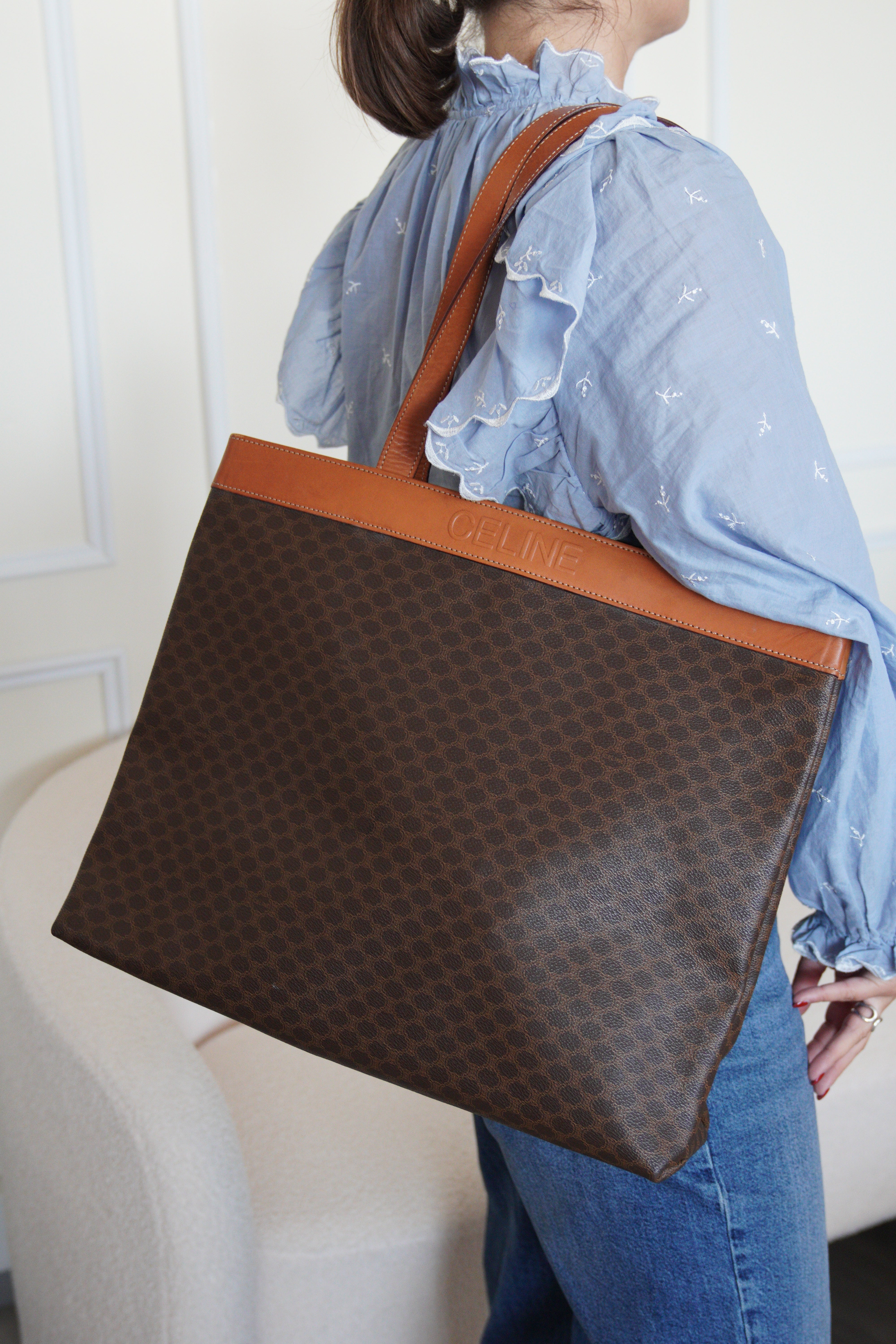 Céline Tote brown canvas macadam – bamluxurystore