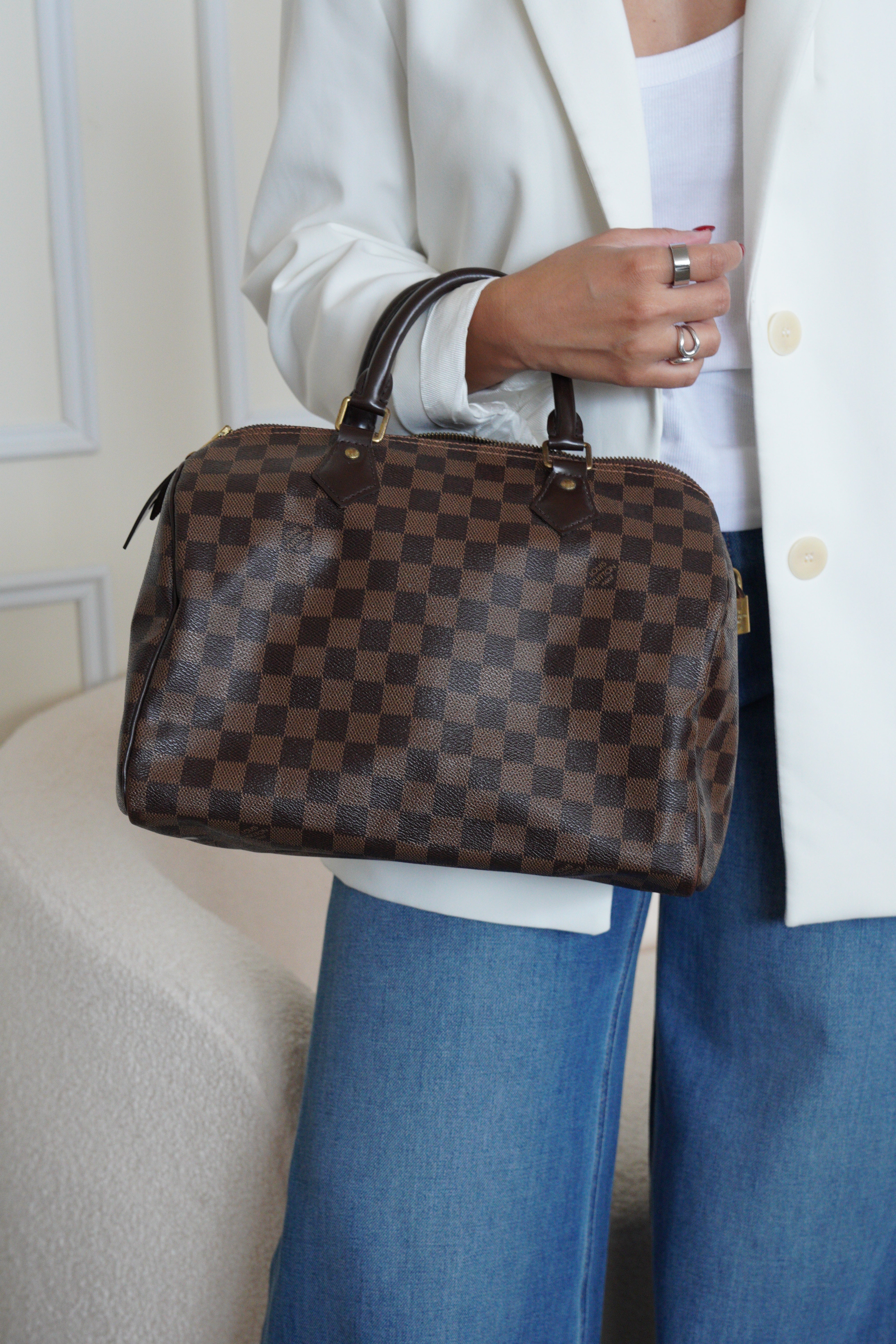 Speedy 30 Louis Vuitton damier ebene brown – bamluxurystore