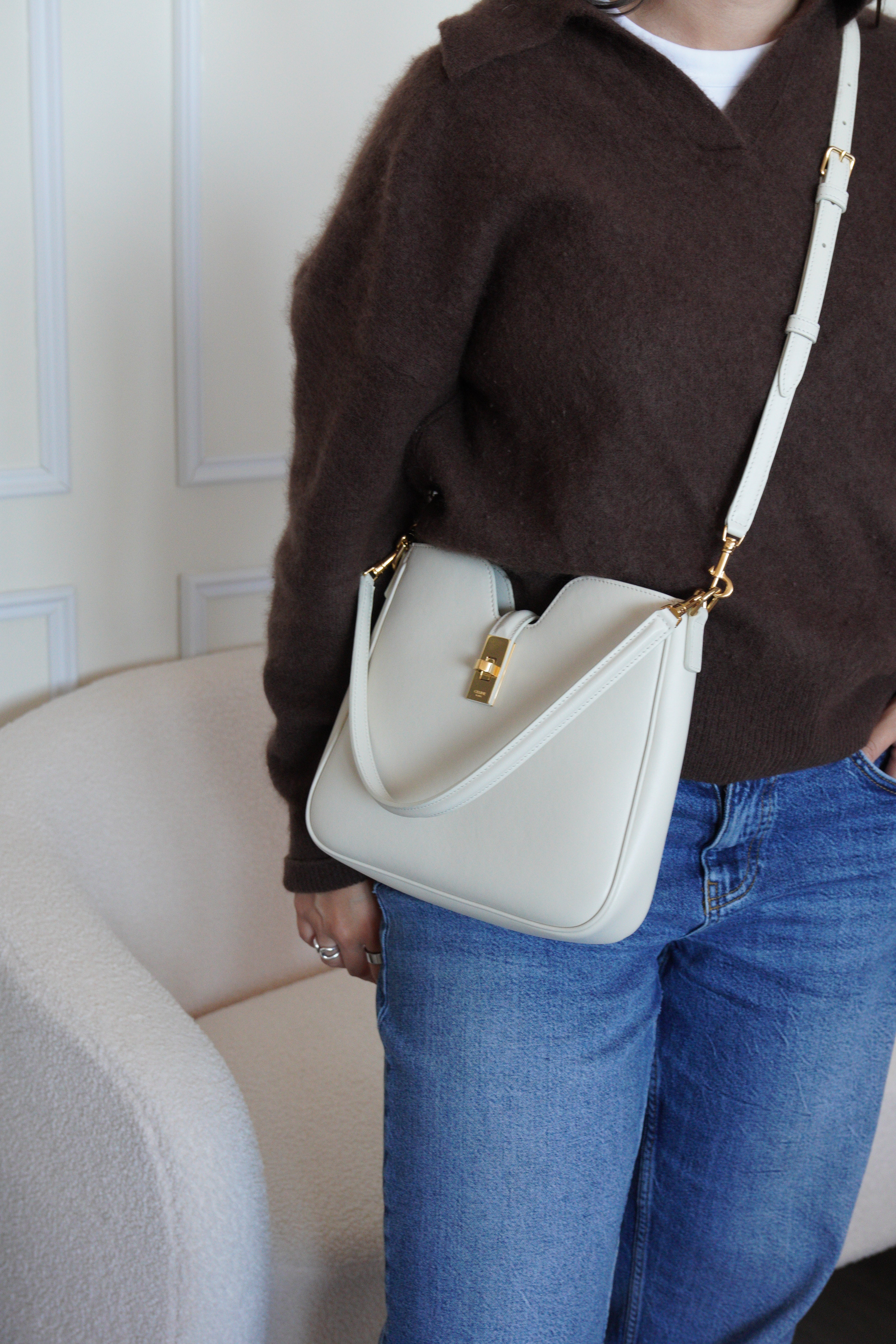 Céline small Camille 16 beige cream leather – bamluxurystore