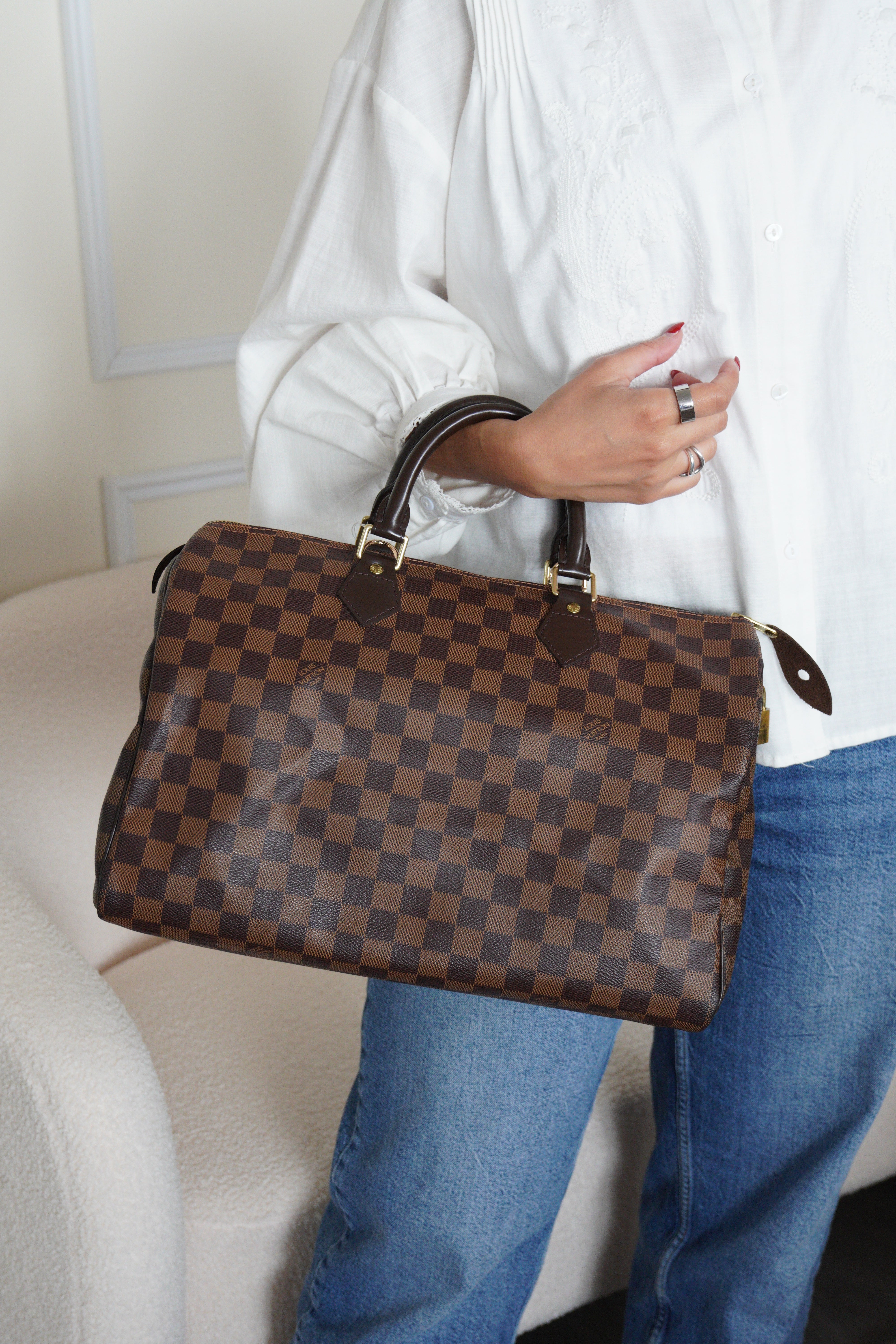 Louis Vuitton Speedy 35 damier ébène canvas – bamluxurystore