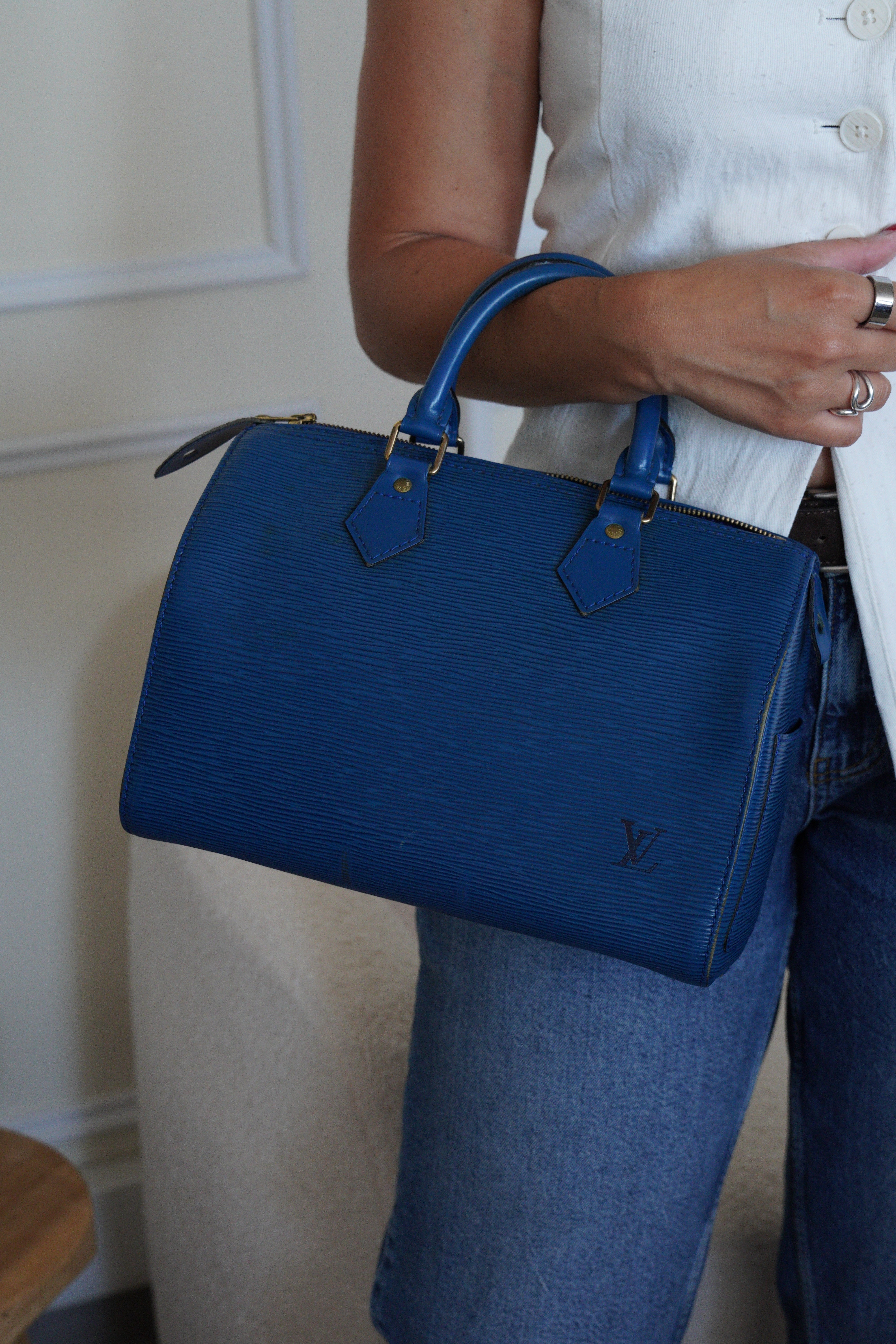 Louis Vuitton Speedy 25 Epi blue Leather – bamluxurystore