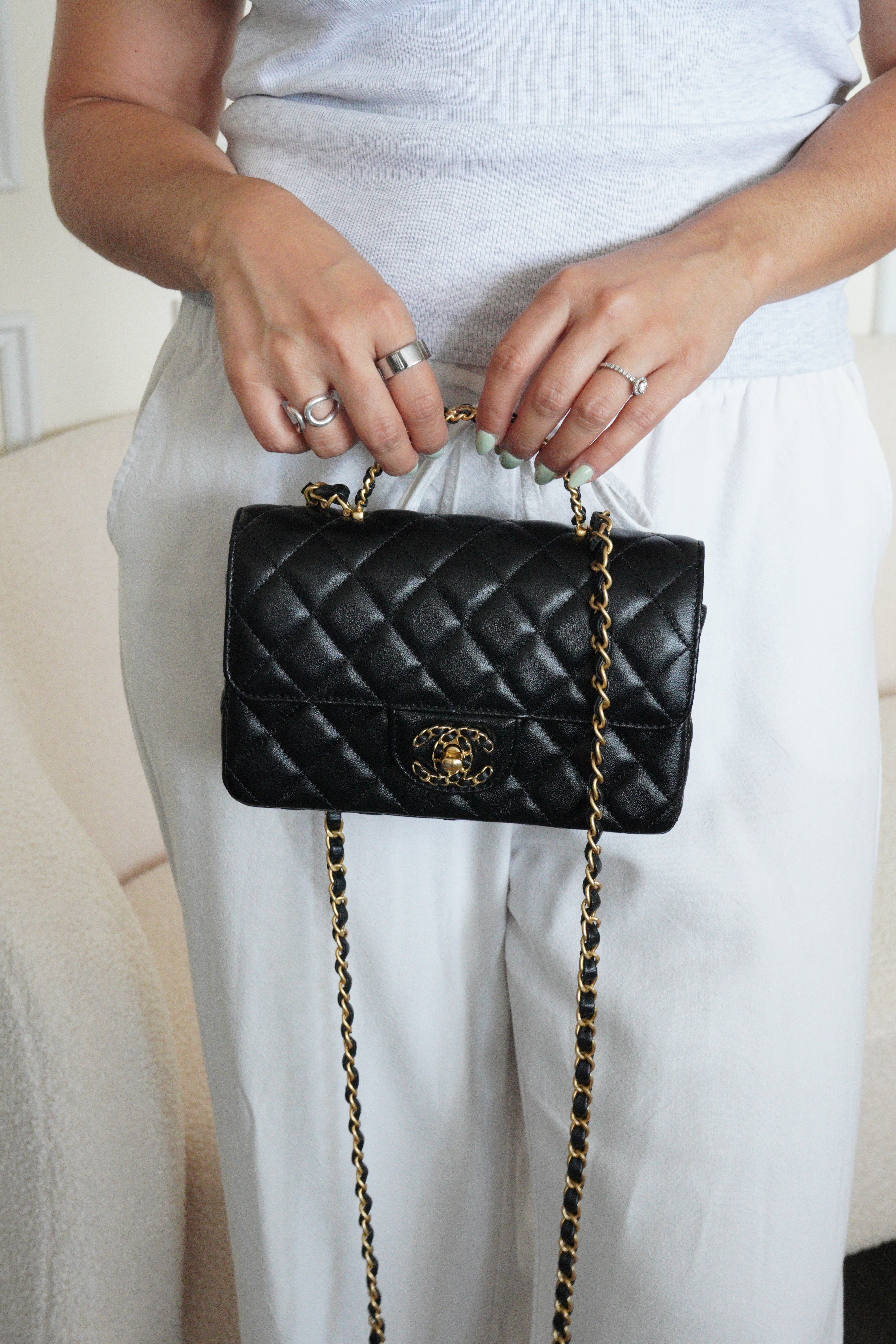 Chanel Top handle Black Gold – bamluxurystore