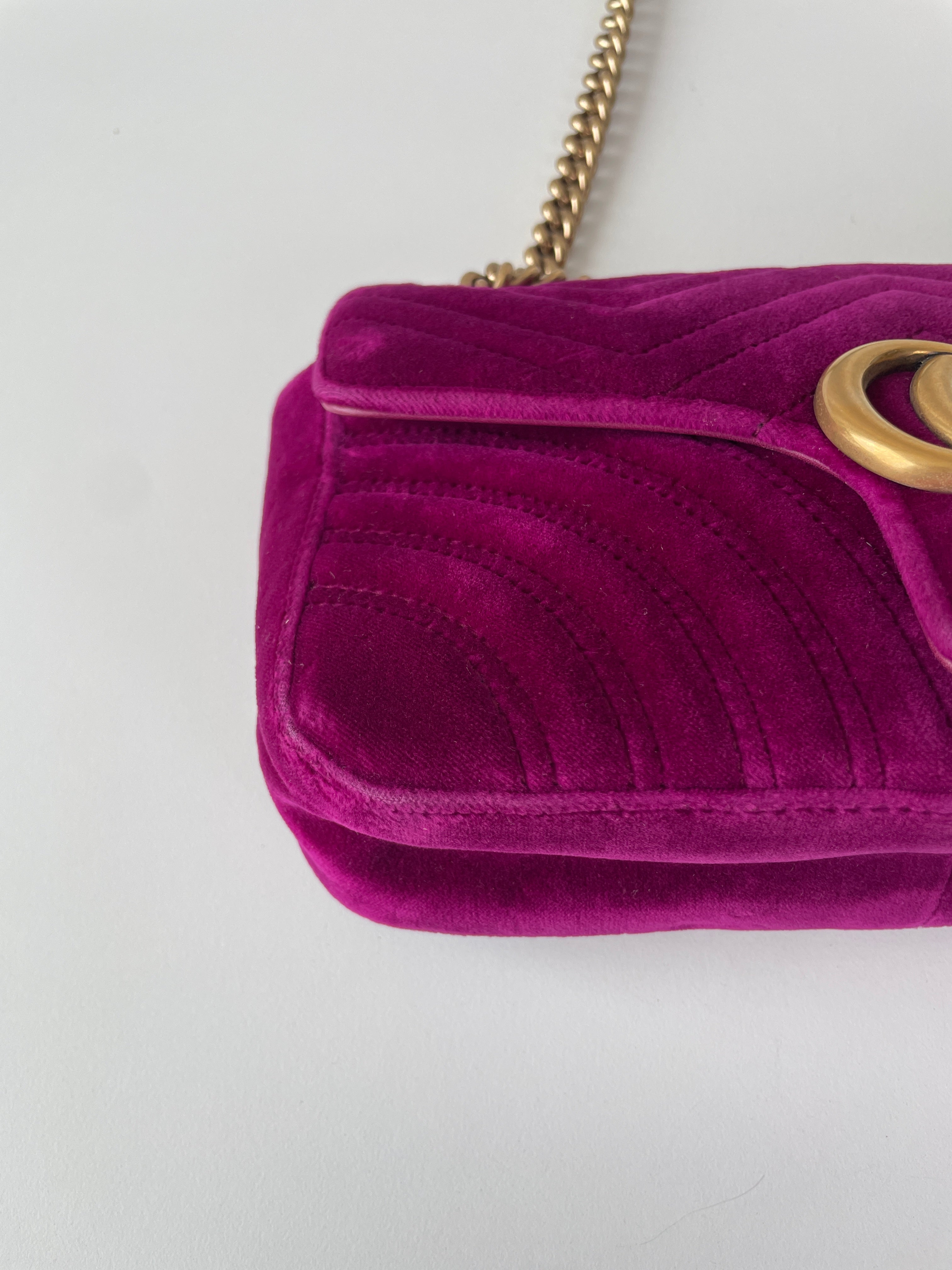 Gucci Marmont Velvet Mauve Medium – bamluxurystore