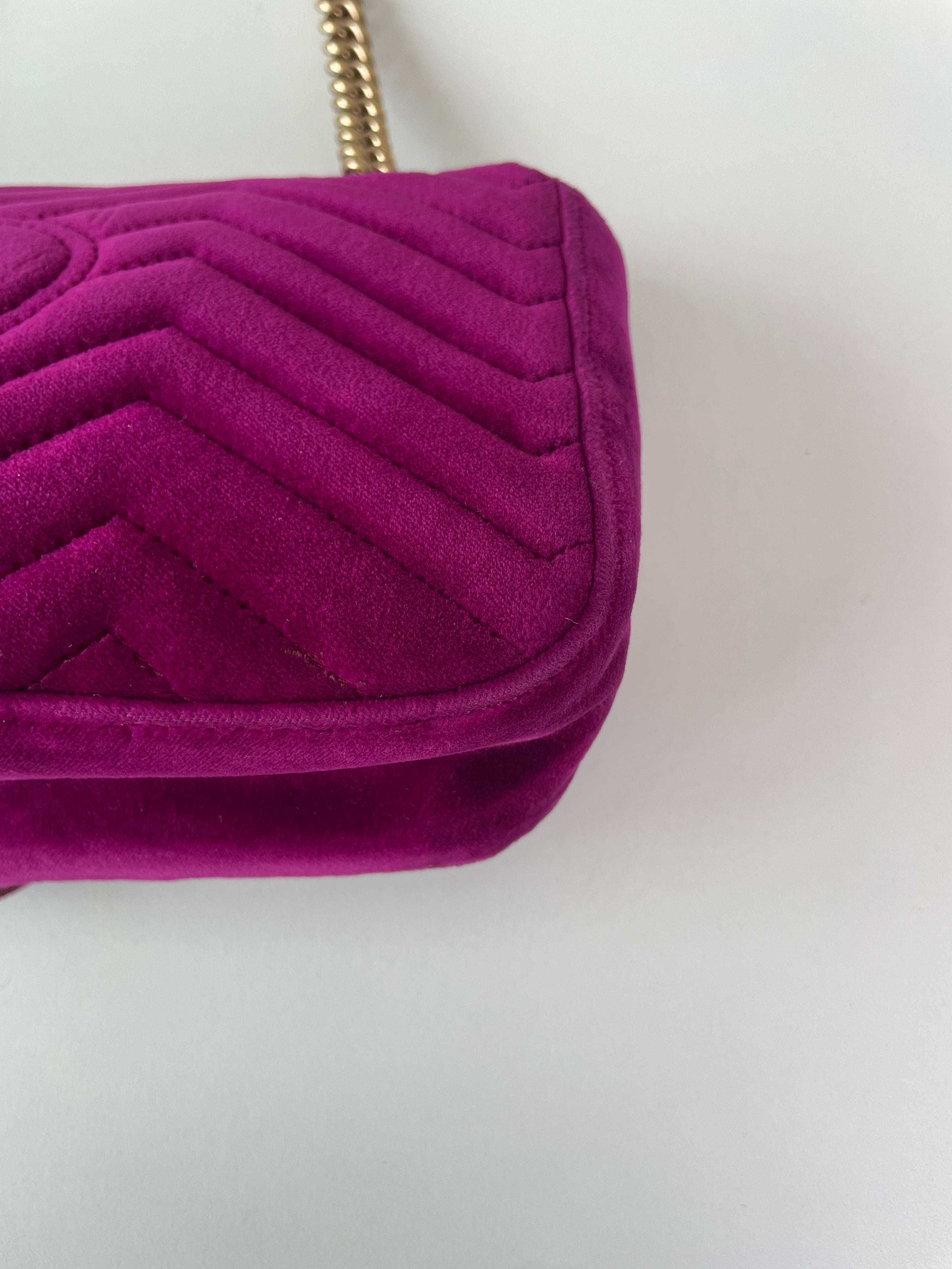 Gucci Marmont Velvet Mauve Medium – bamluxurystore