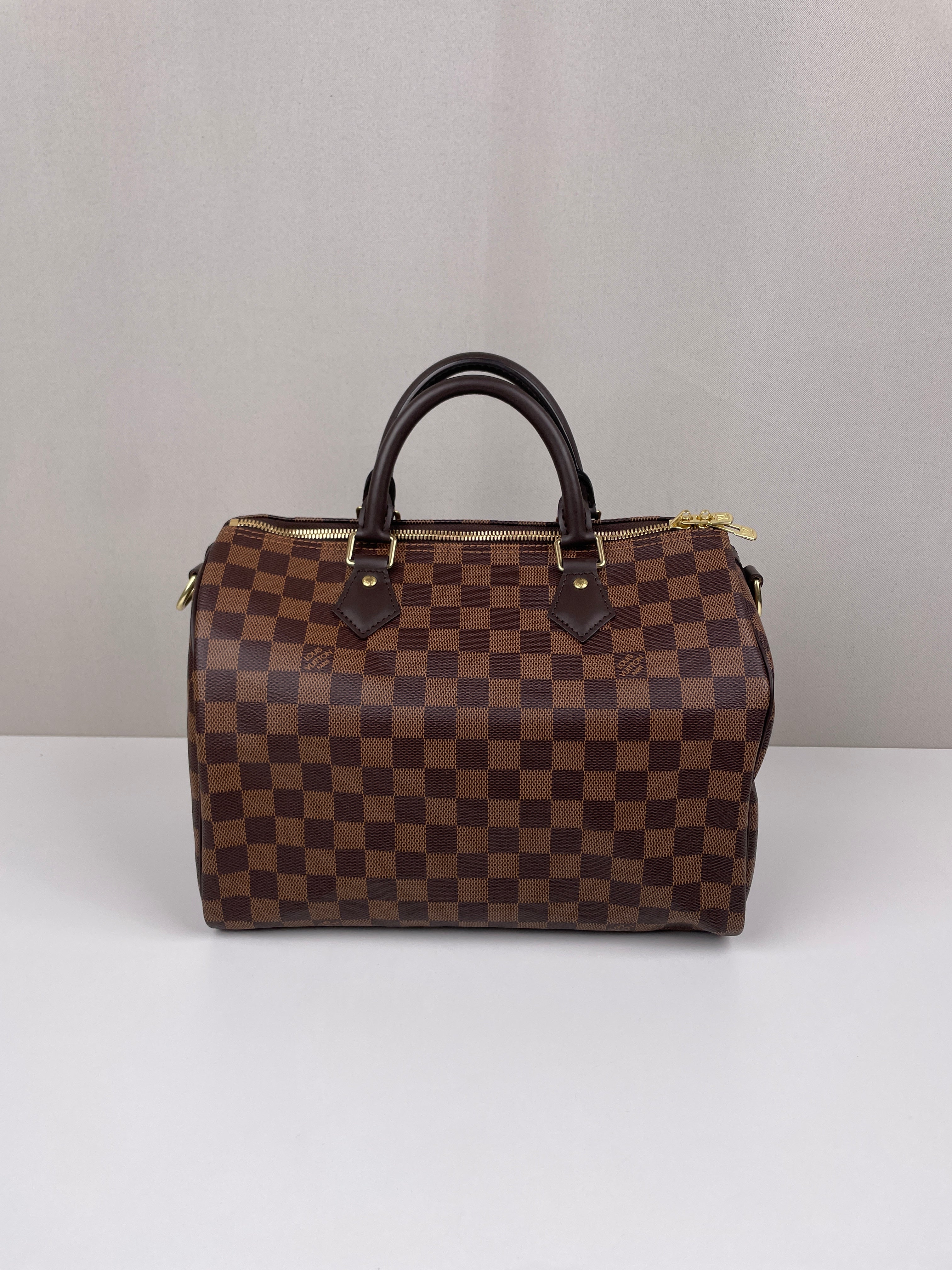 ☆Louis Vuitton Speedy 30 ブラウン☆ Louis Vuitton speedy 30 brown damier ébène with strap – bamluxurystore