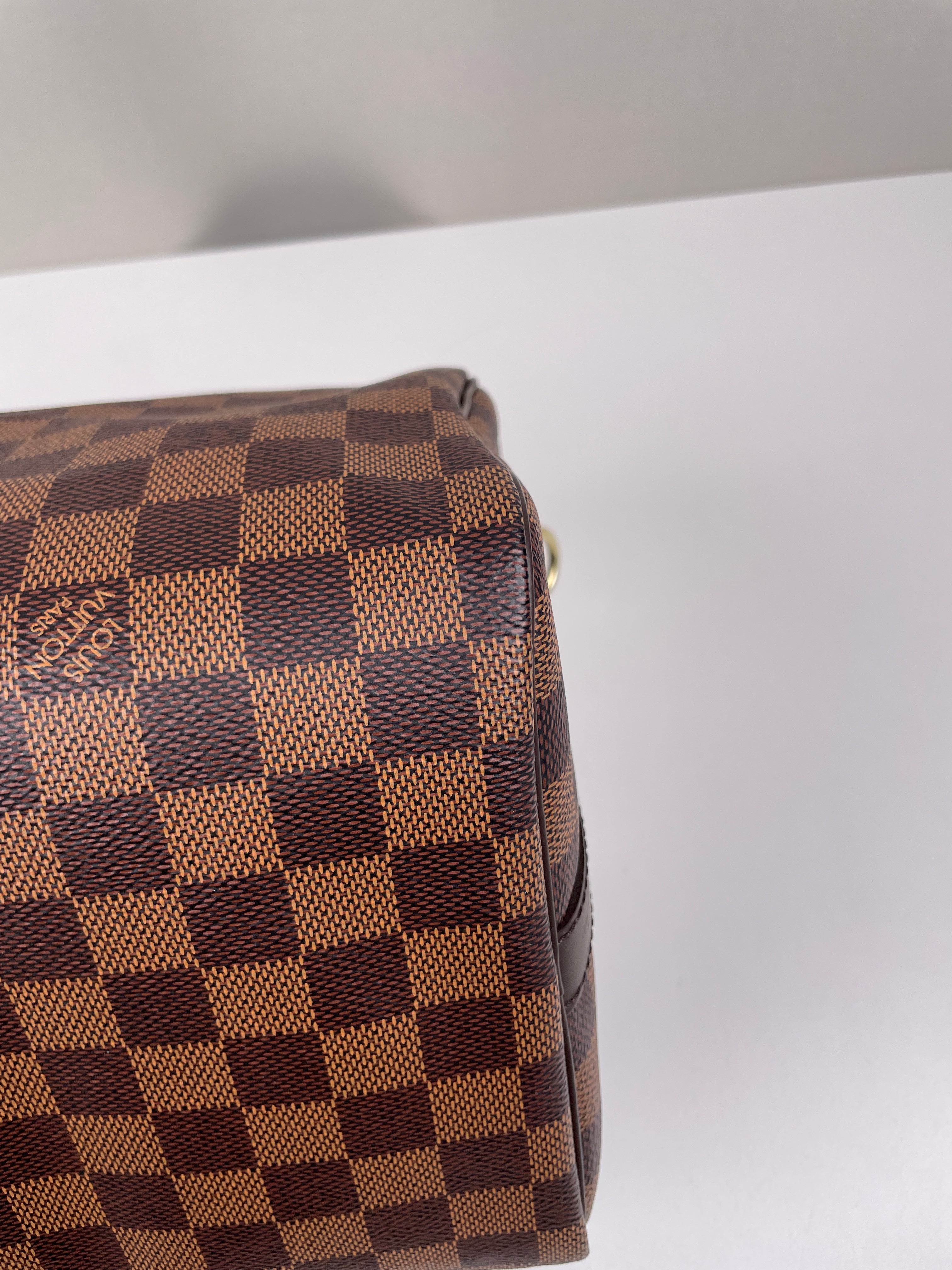 Louis Vuitton speedy 30 brown damier ébène with strap – bamluxurystore
