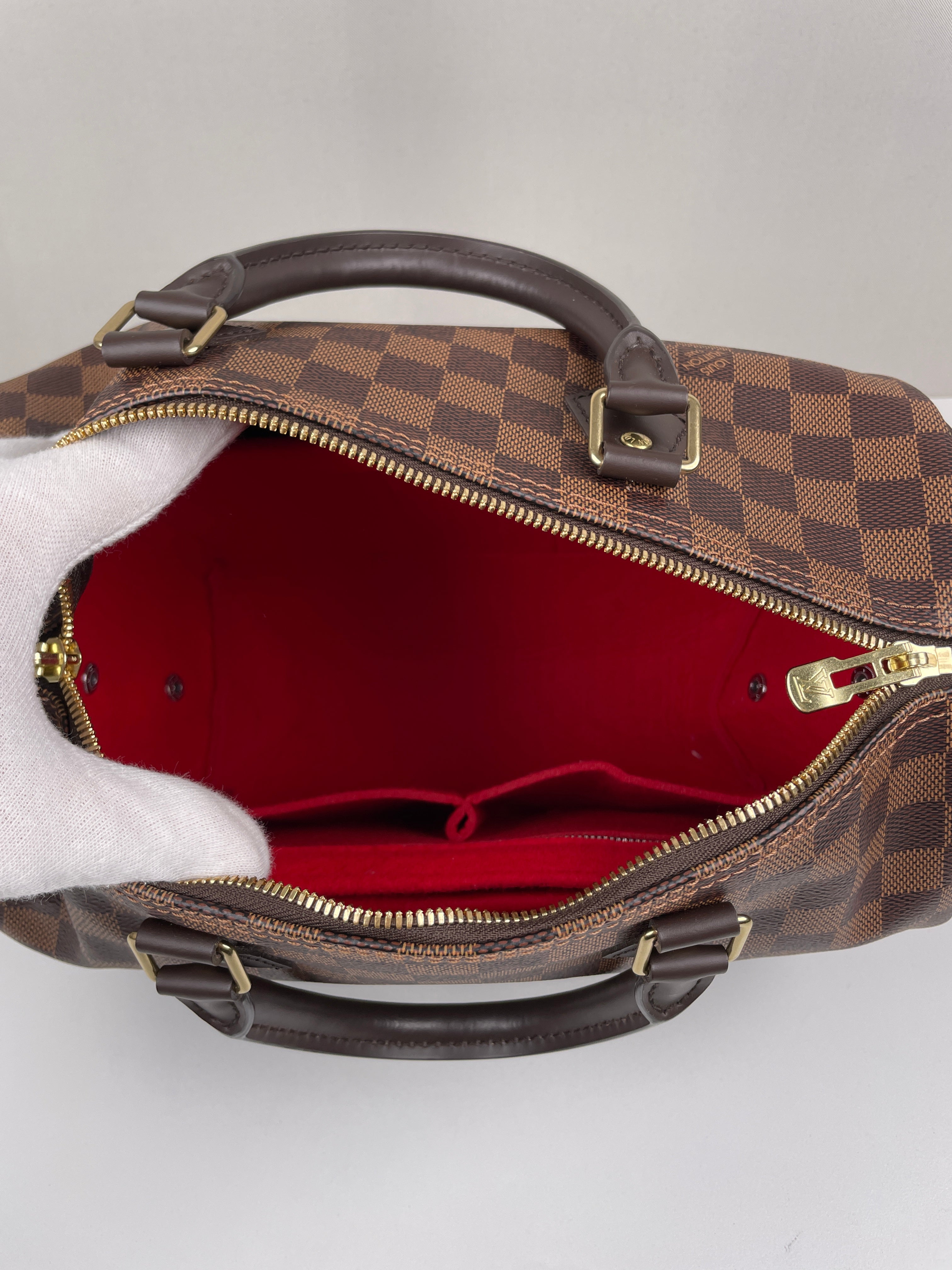 Louis Vuitton speedy 30 brown damier ébène with strap – bamluxurystore