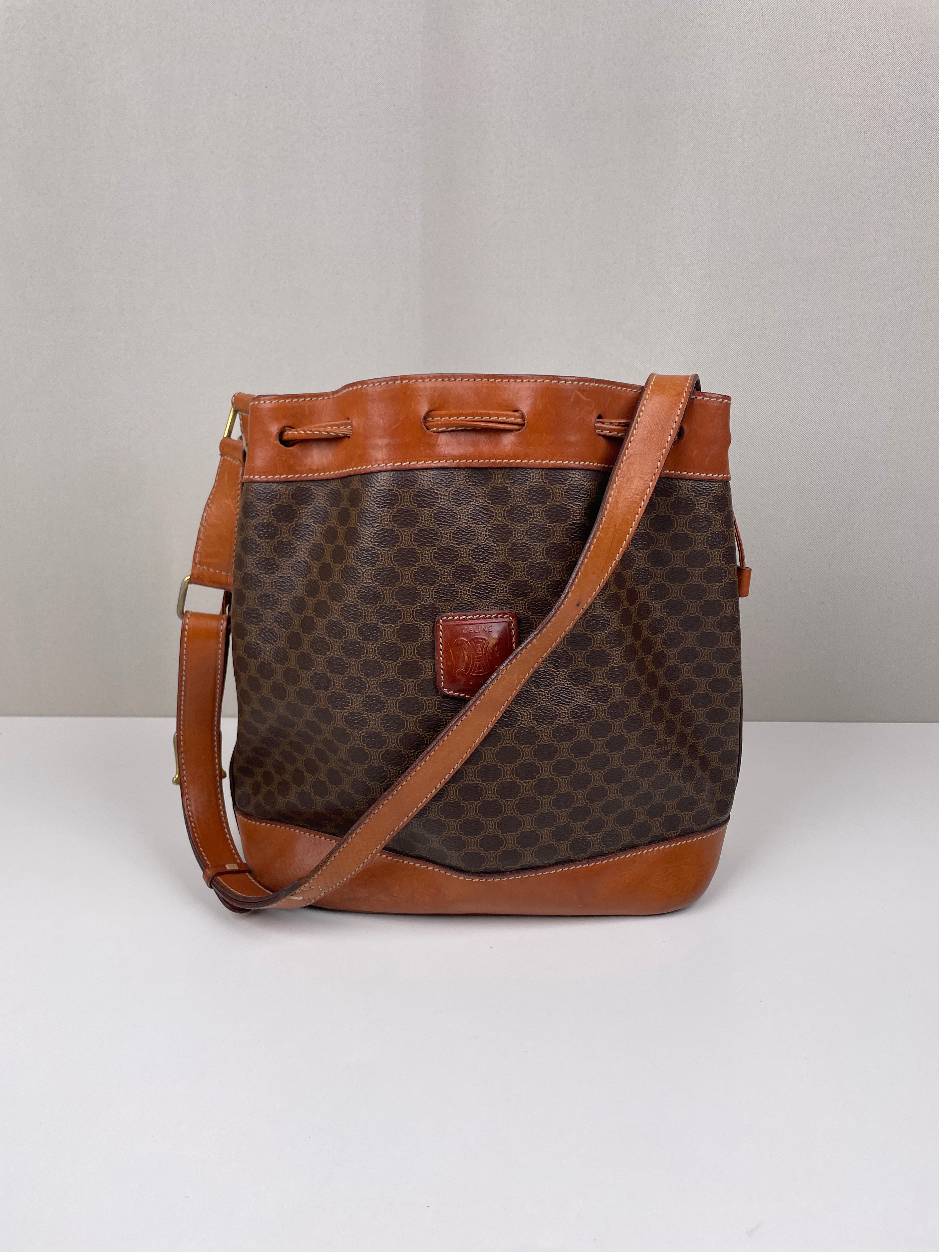 Céline bucket bag macadam brown and his pouch – bamluxurystore