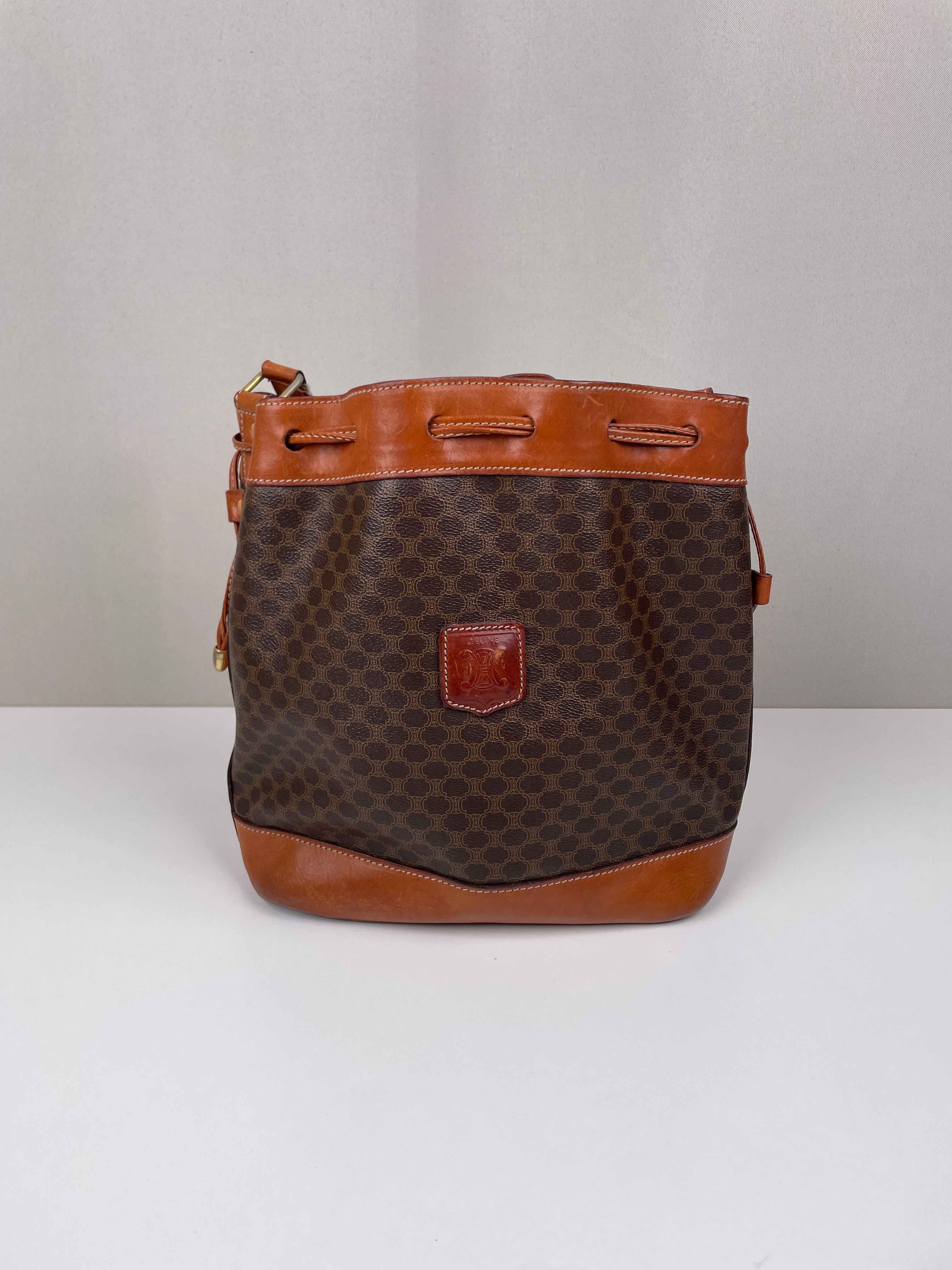 Céline bucket bag macadam brown and his pouch – bamluxurystore