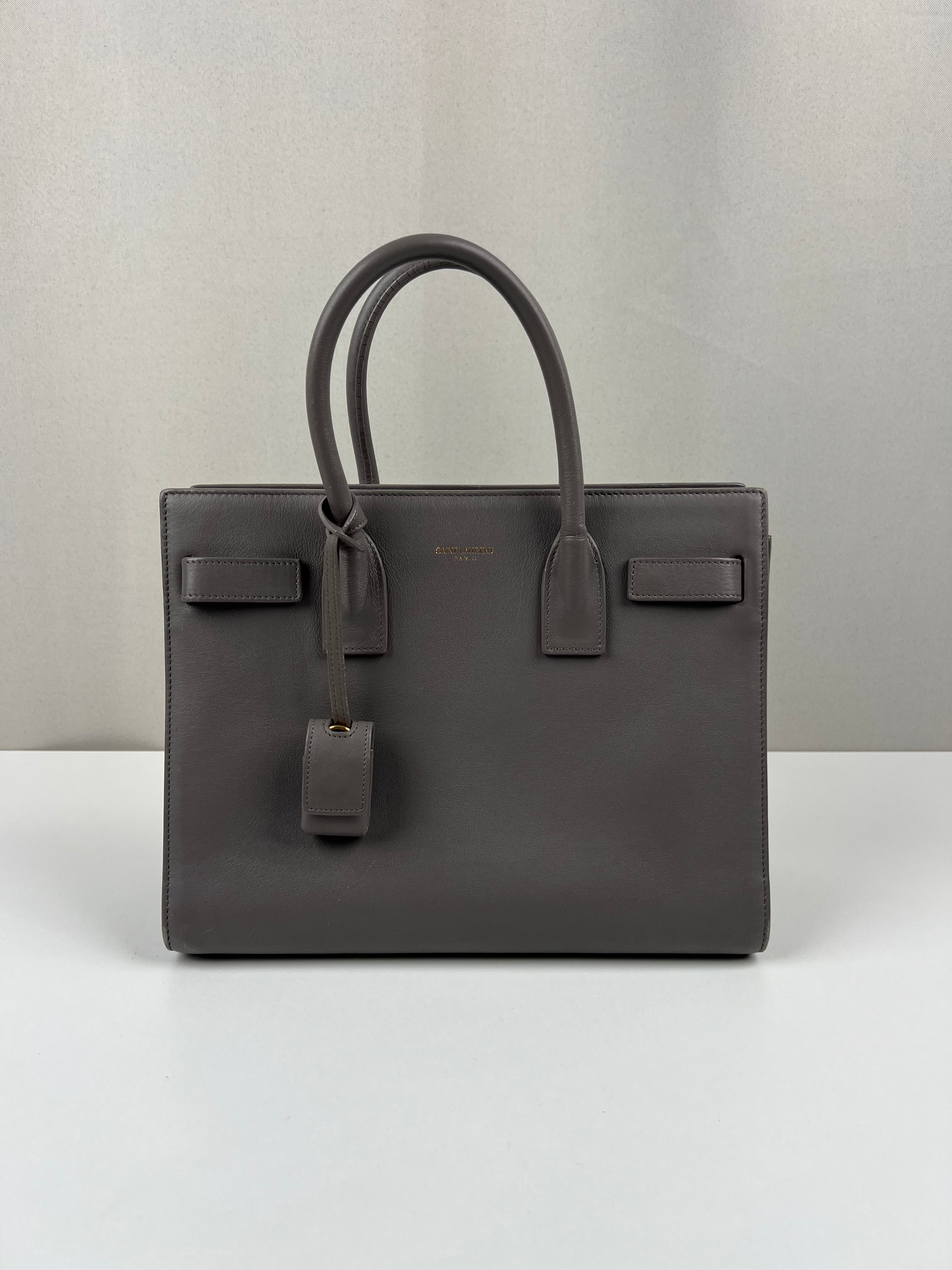 Saint Laurent Sac de jour baby grey handbag – bamluxurystore