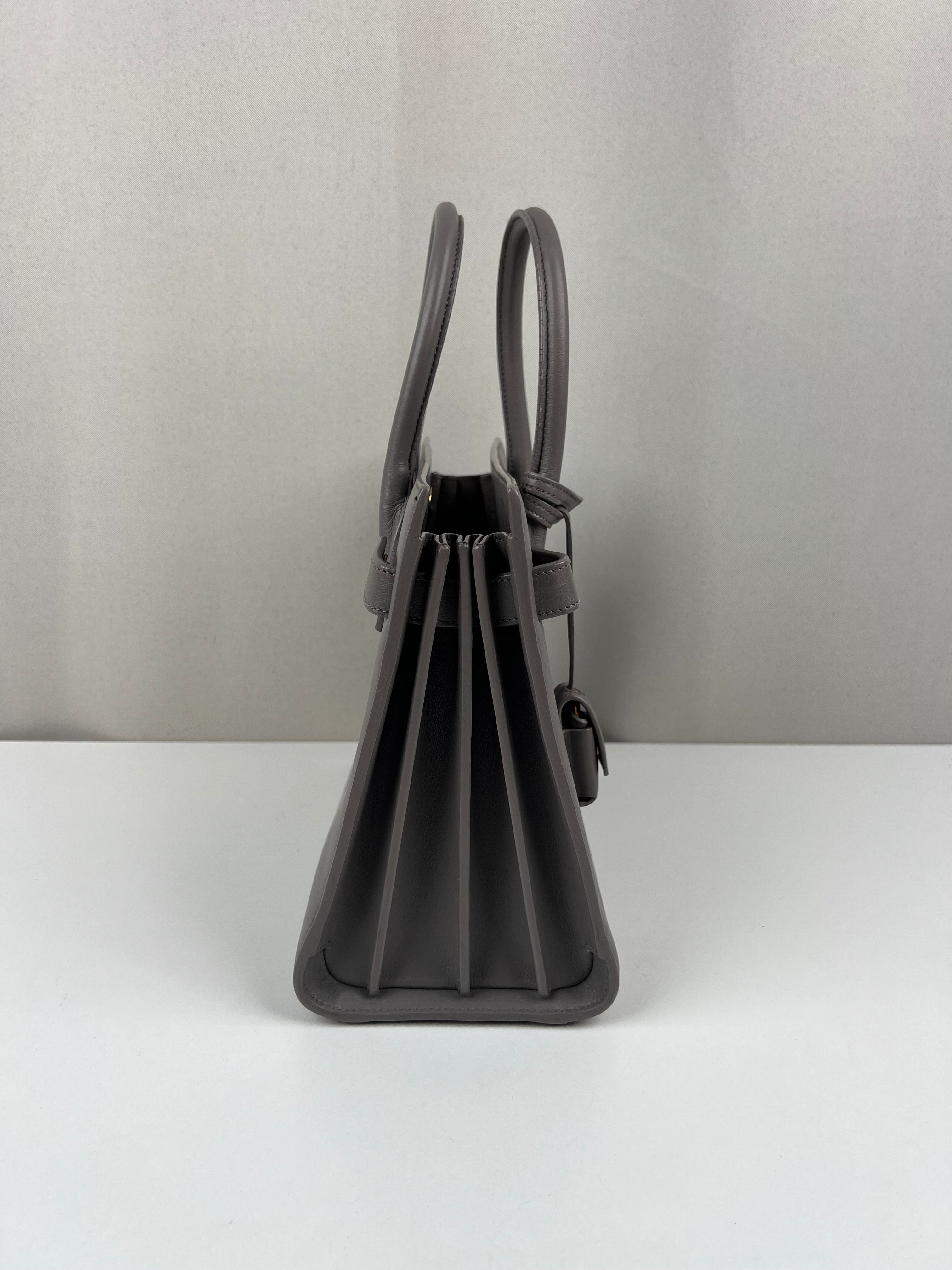 Saint Laurent Sac de jour baby grey handbag – bamluxurystore