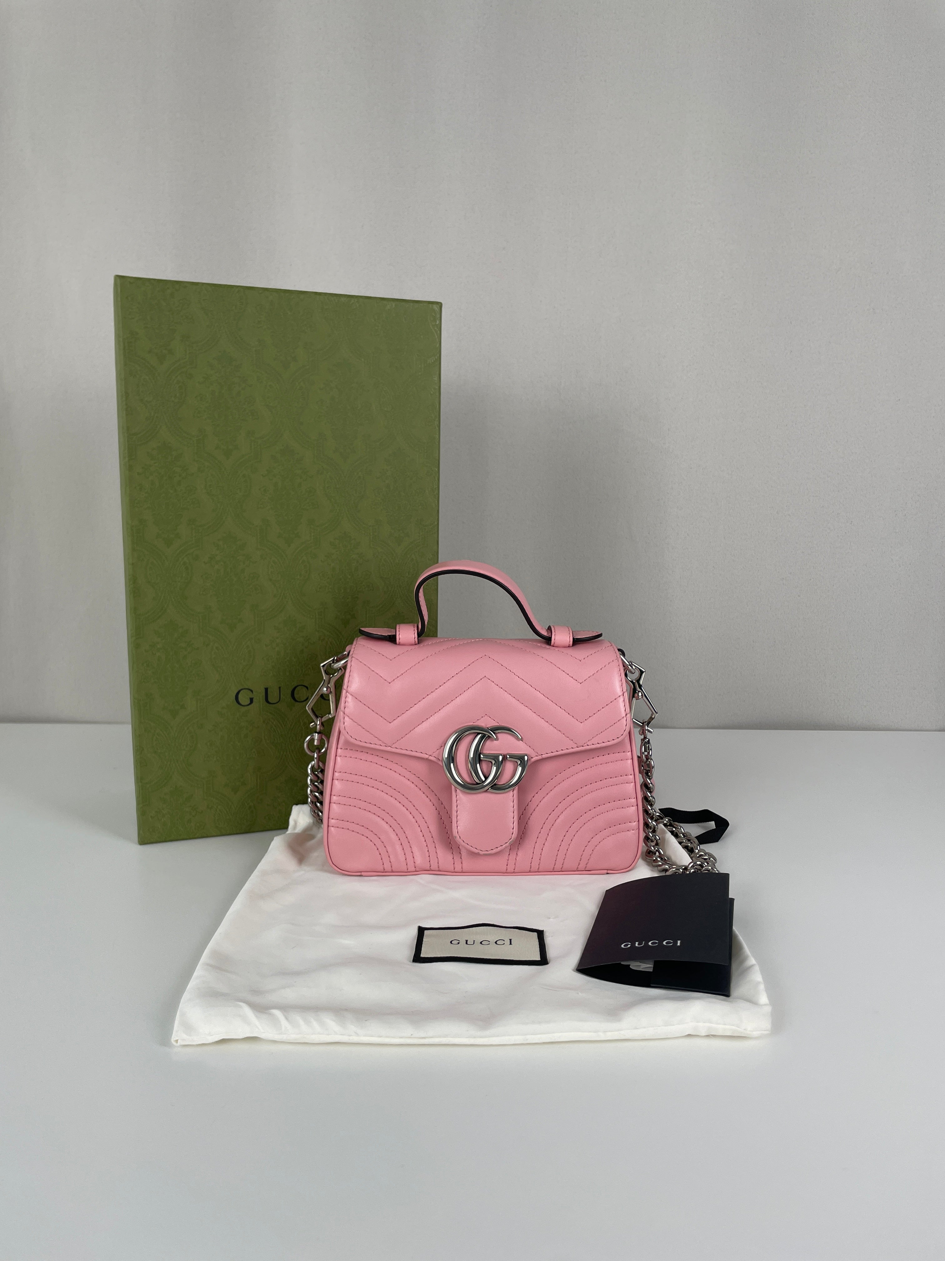 Sac à main Gucci GG Marmont en cuir rose