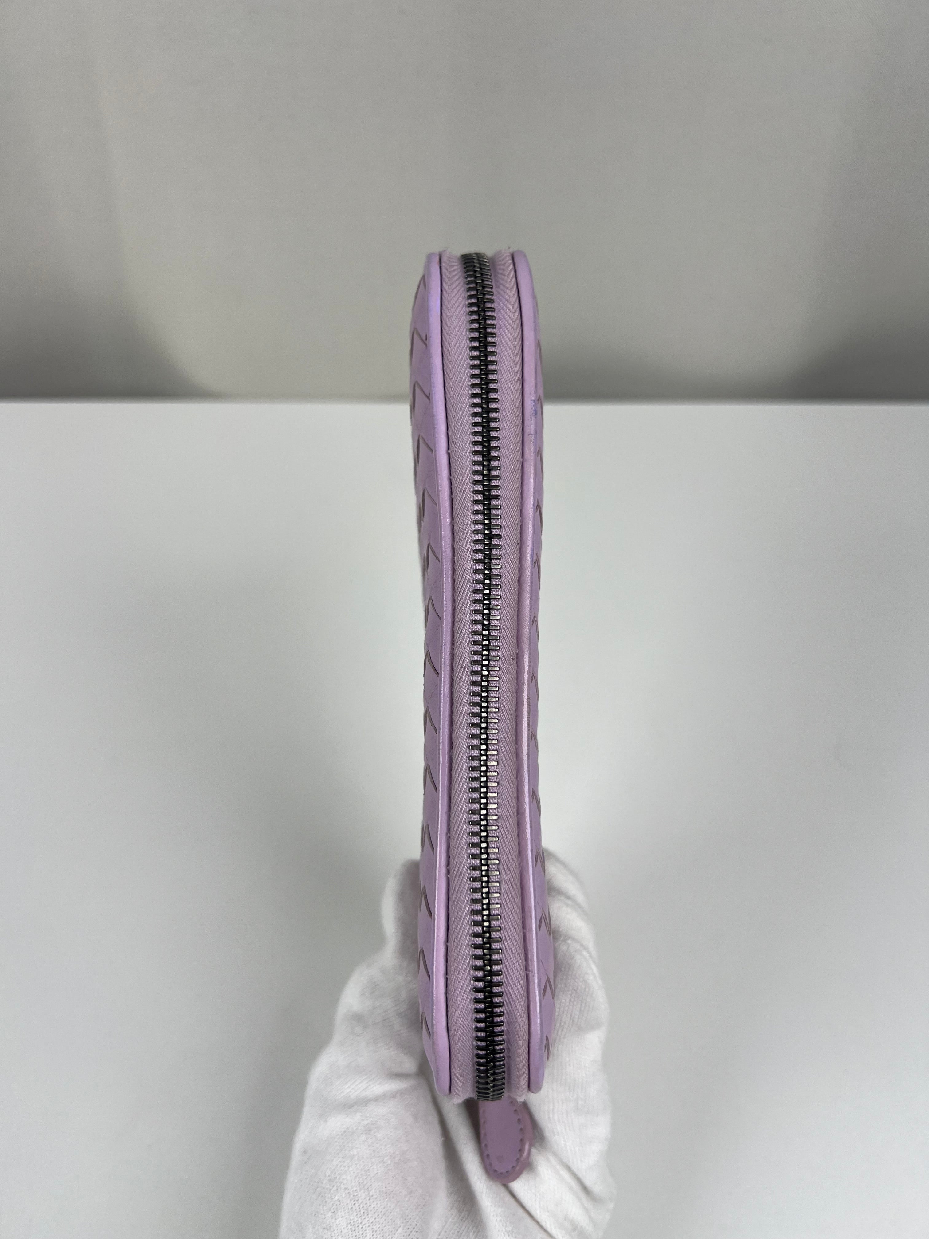 Bottega Veneta Long Wallet Zippy mauve leather – bamluxurystore