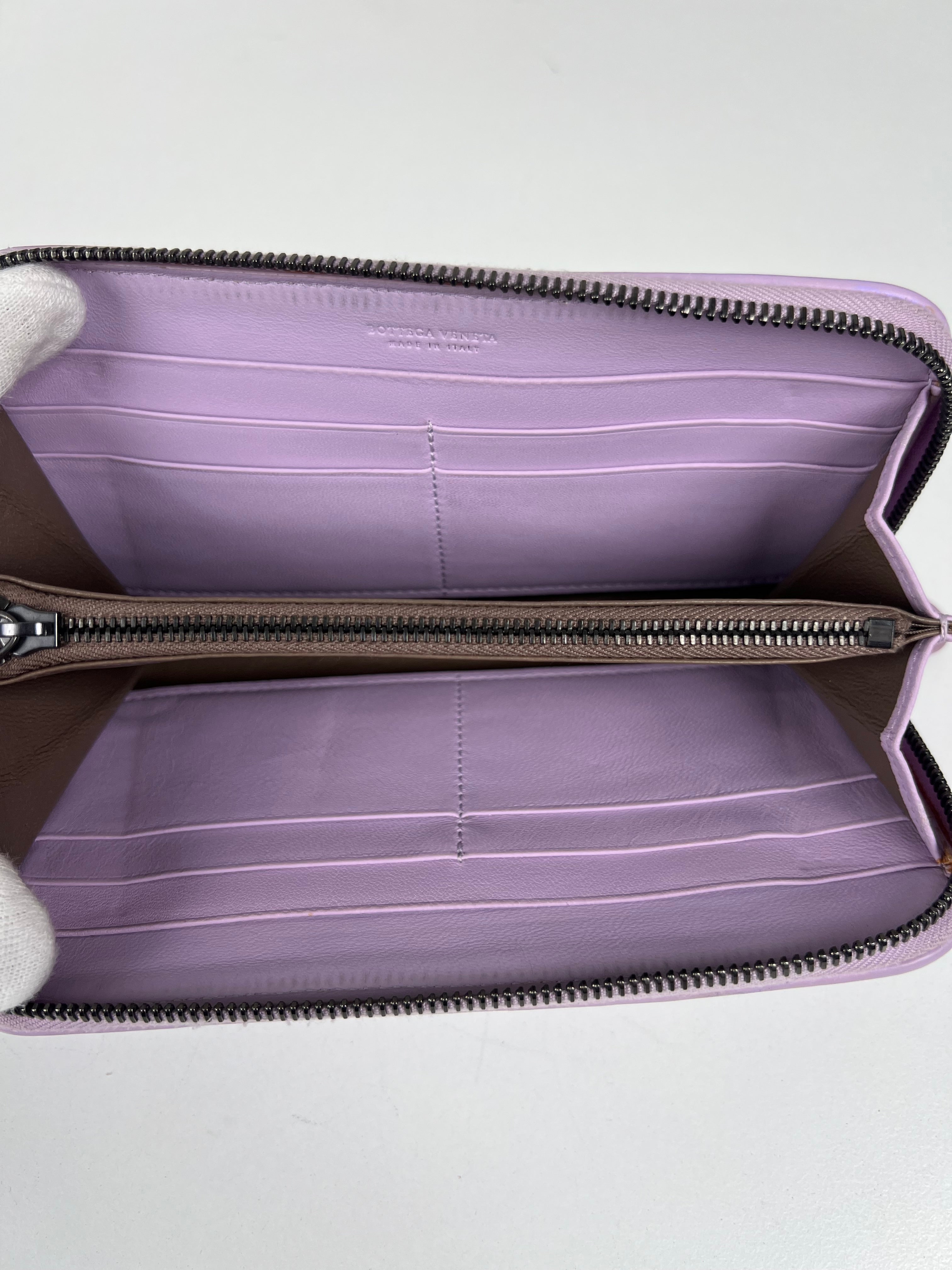 Bottega Veneta Long Wallet Zippy mauve leather – bamluxurystore