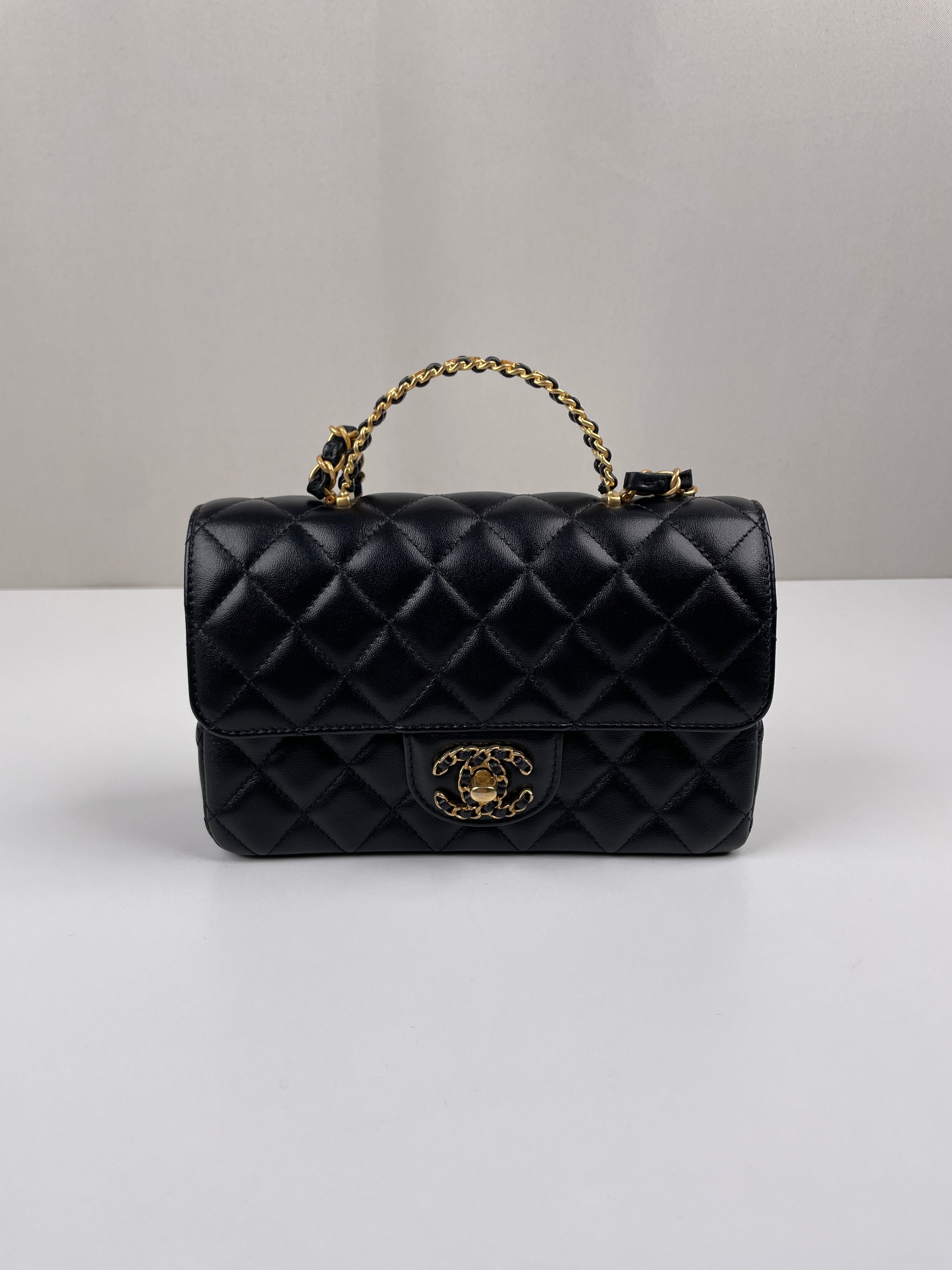 Chanel Top handle Black Gold – bamluxurystore