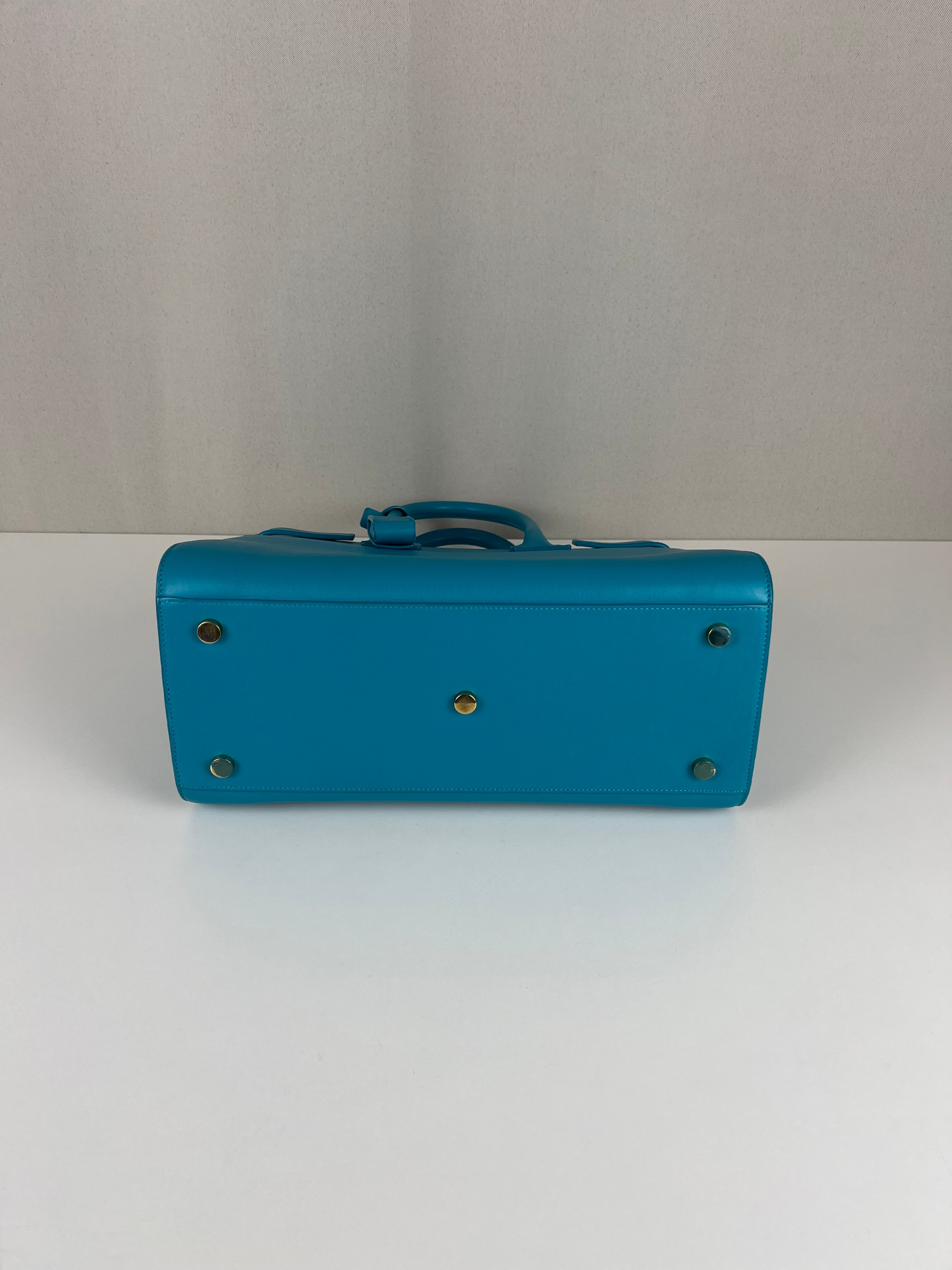 Saint Laurent Sac de Jour blue leather – bamluxurystore
