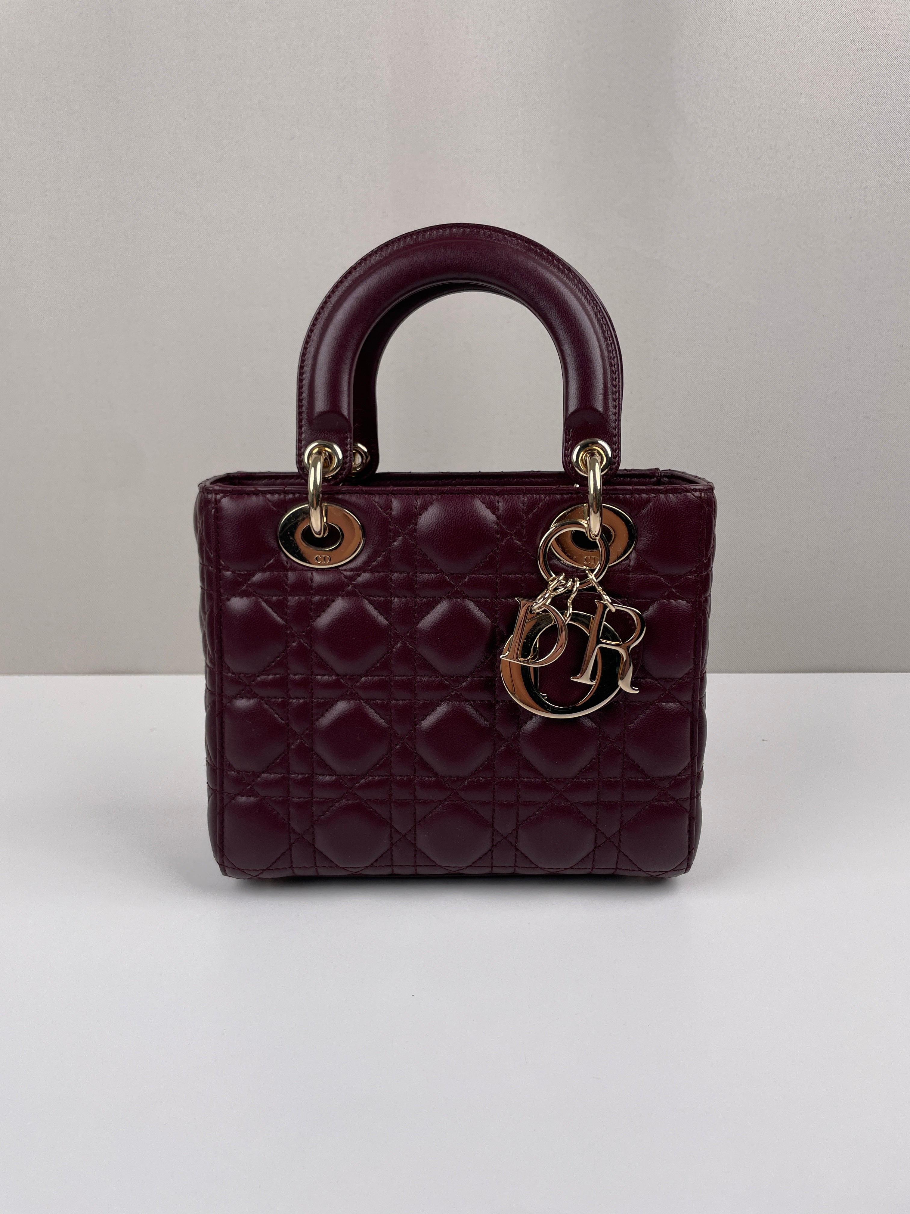 Lady Dior Small Burgundy gold hardware – bamluxurystore