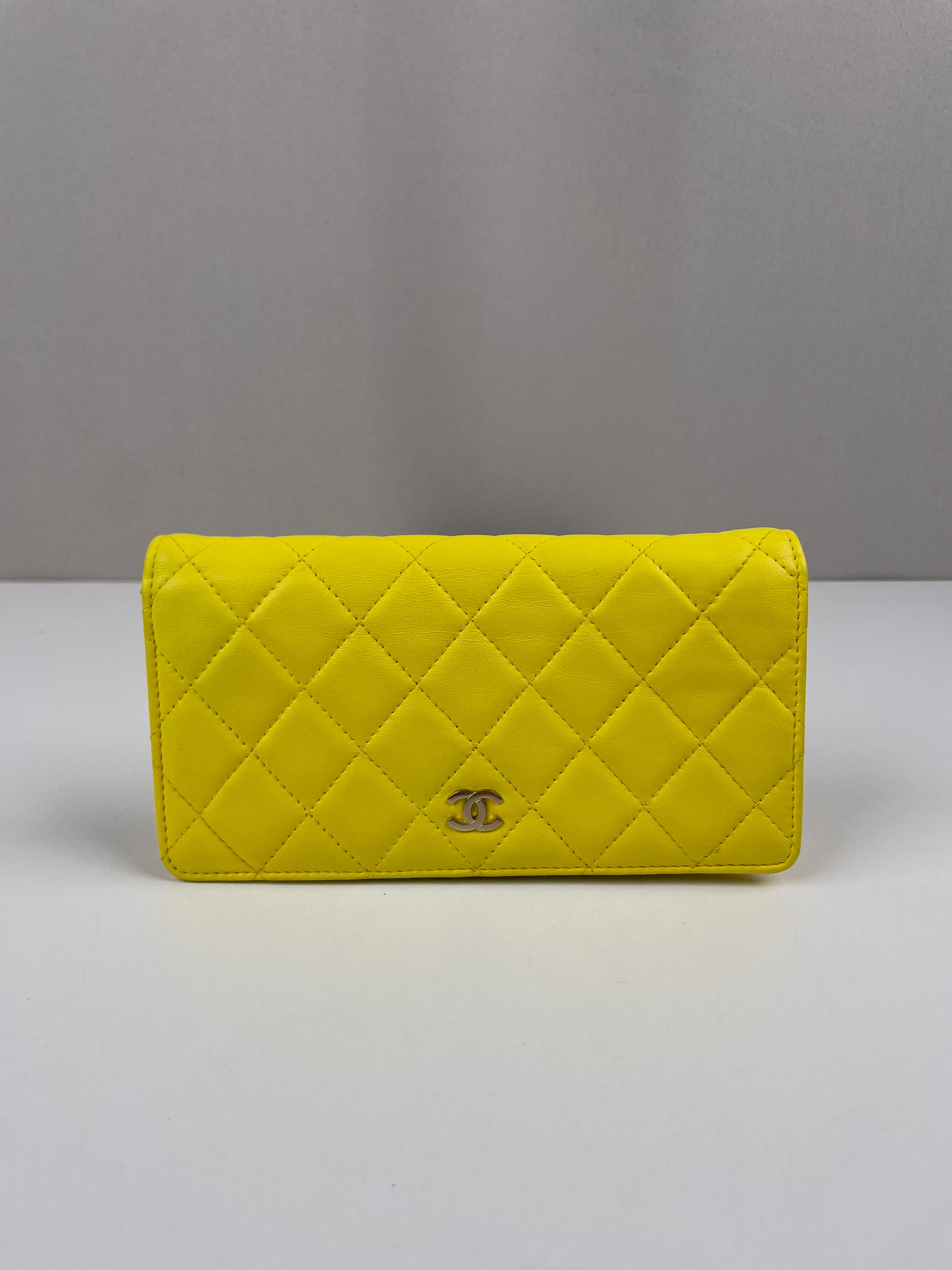 Chanel long wallet yellow leather – bamluxurystore