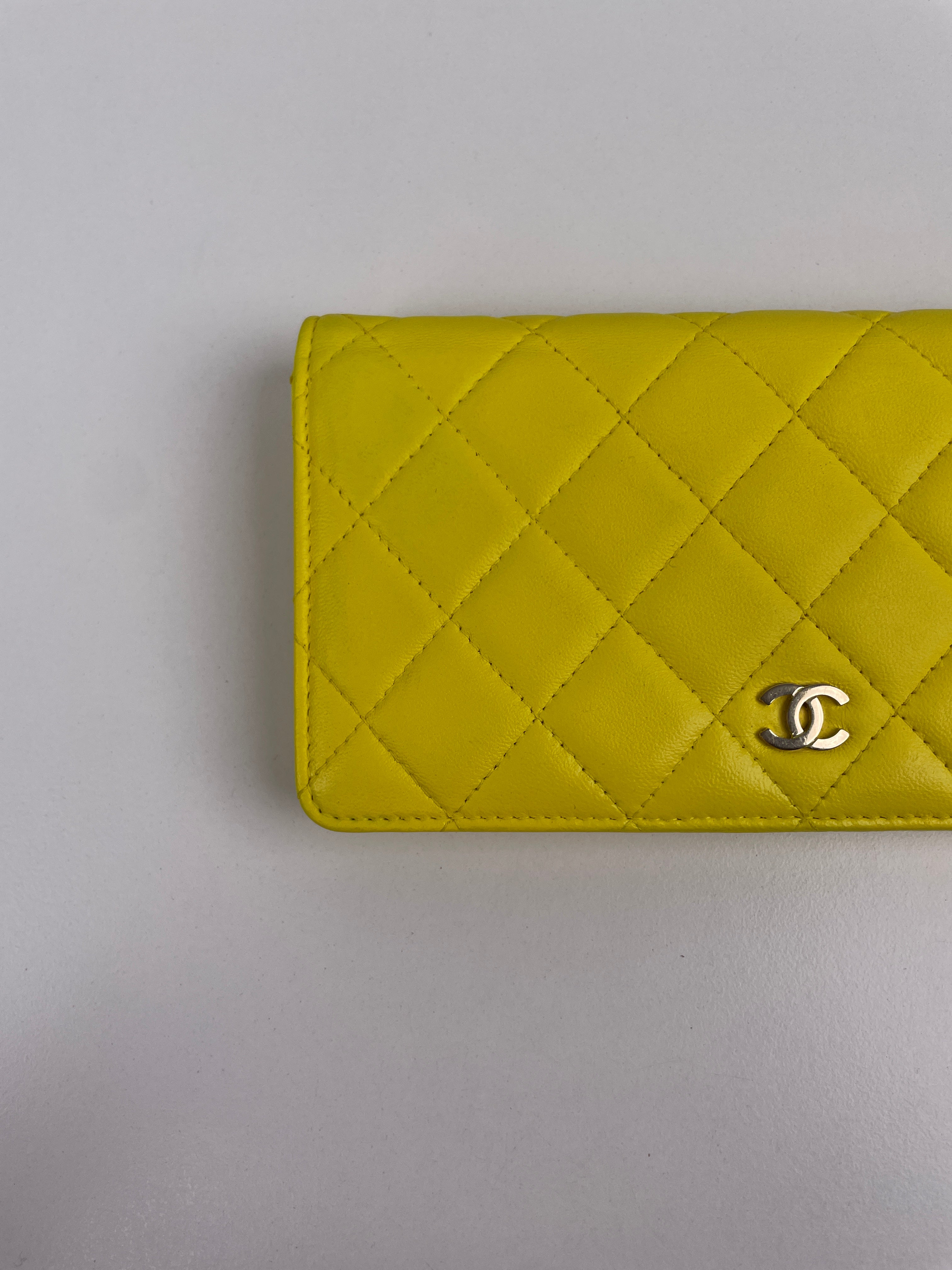 Chanel long wallet yellow leather – bamluxurystore