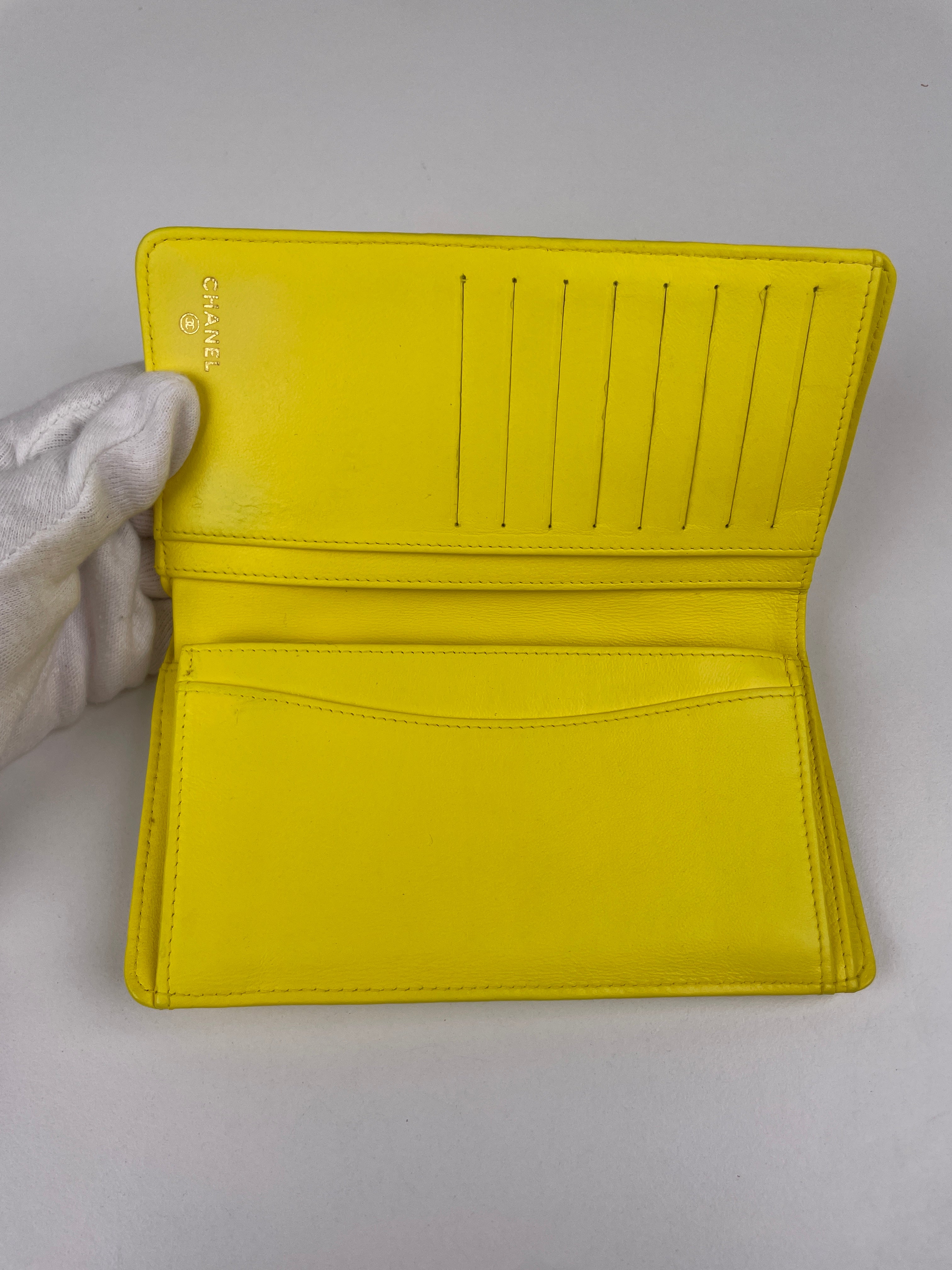 Chanel long wallet yellow leather – bamluxurystore