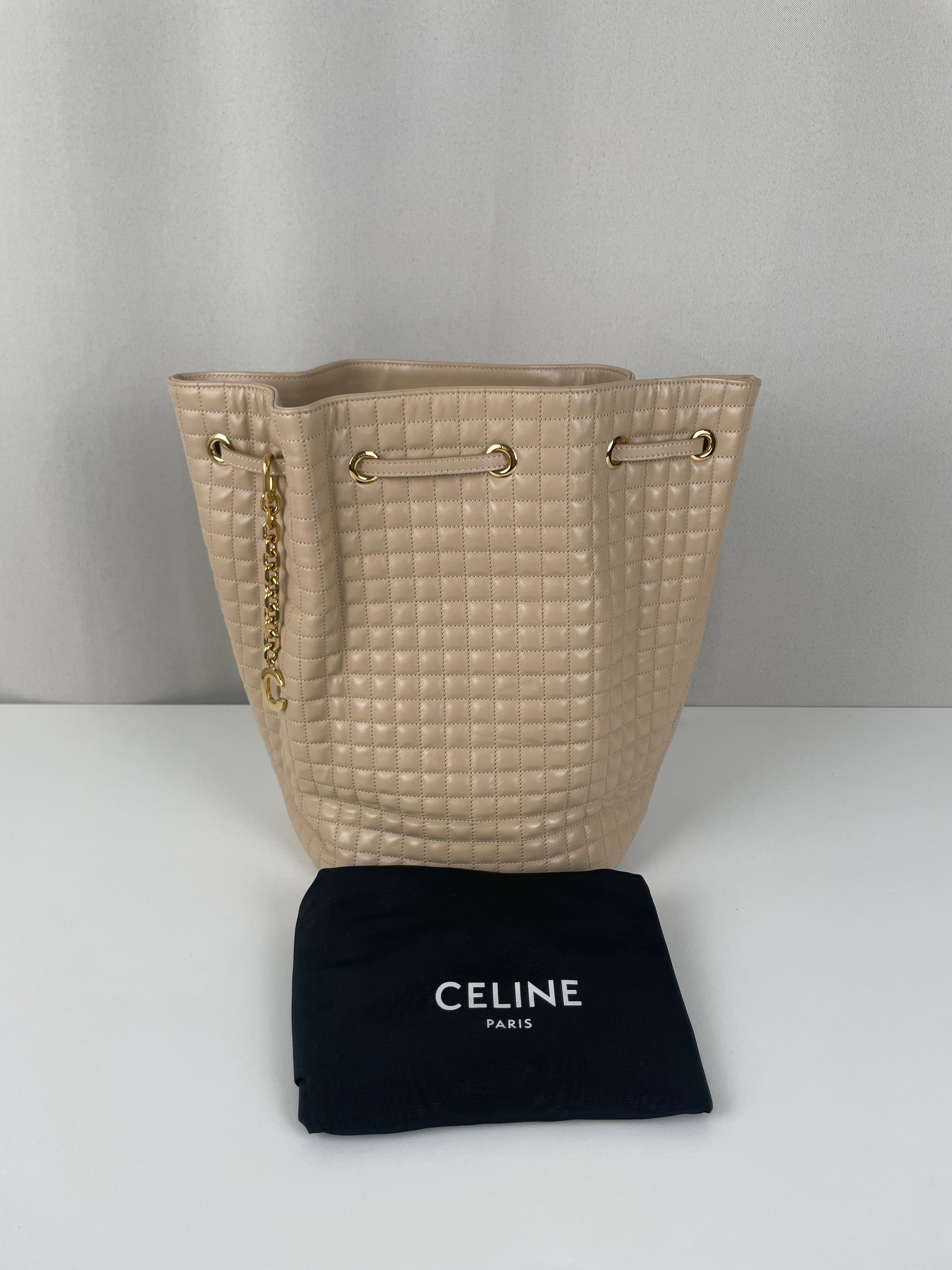 Celine sac a dos beige leather backpack