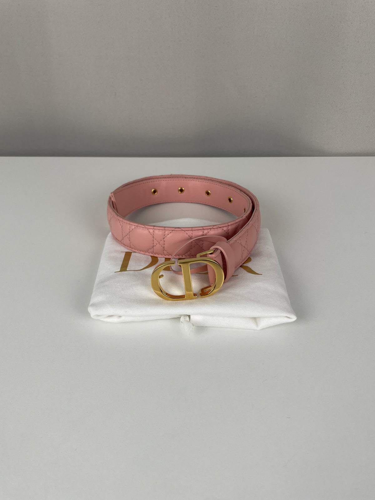 Dior Fuchsia Leather Belt with Gold CD Buckle Reversible CD Icon Belt Black and Trench Smooth Calfskin, 20  main image 4