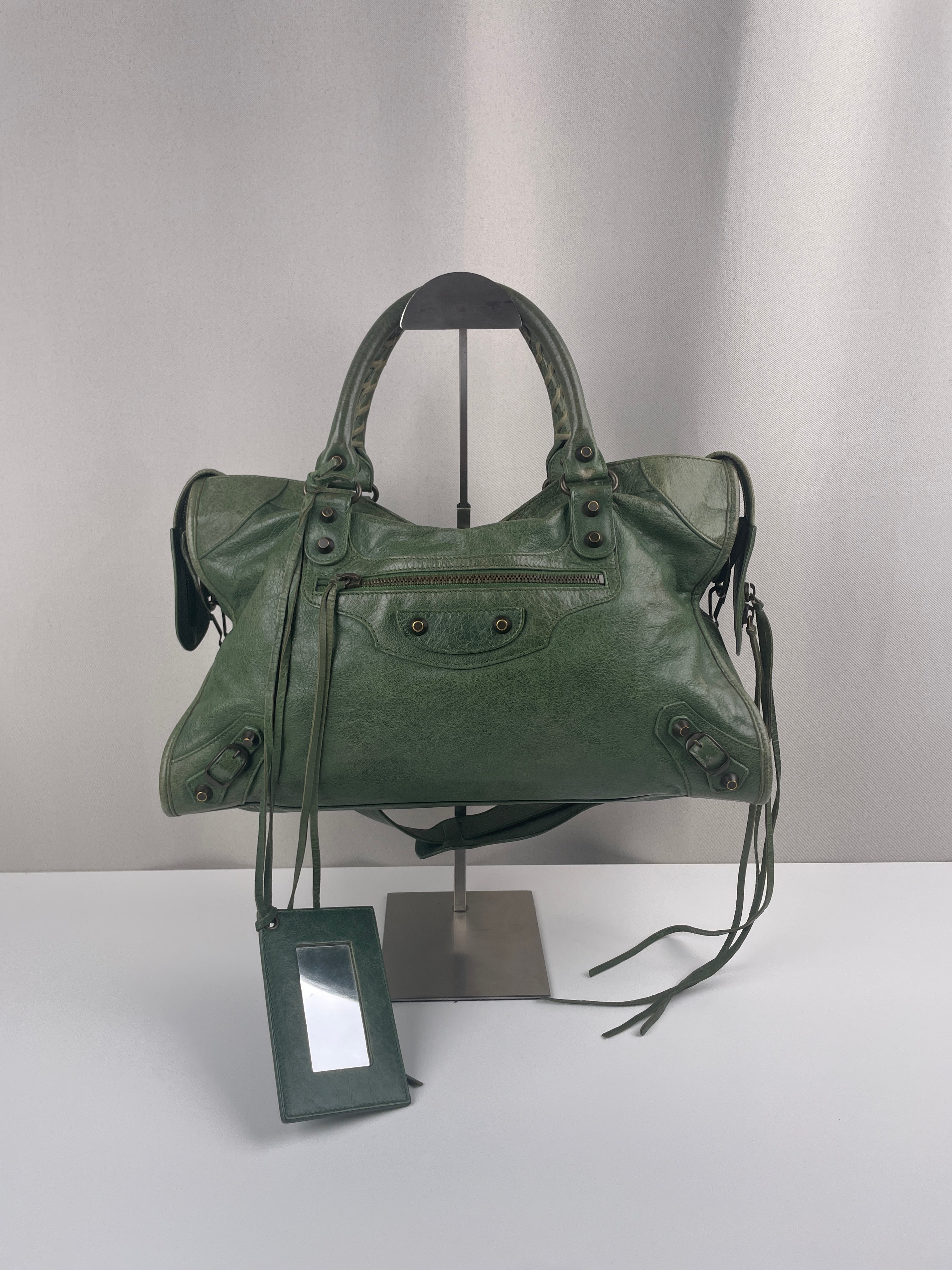 Balenciaga city bag kaki leather crossbody bag – bamluxurystore