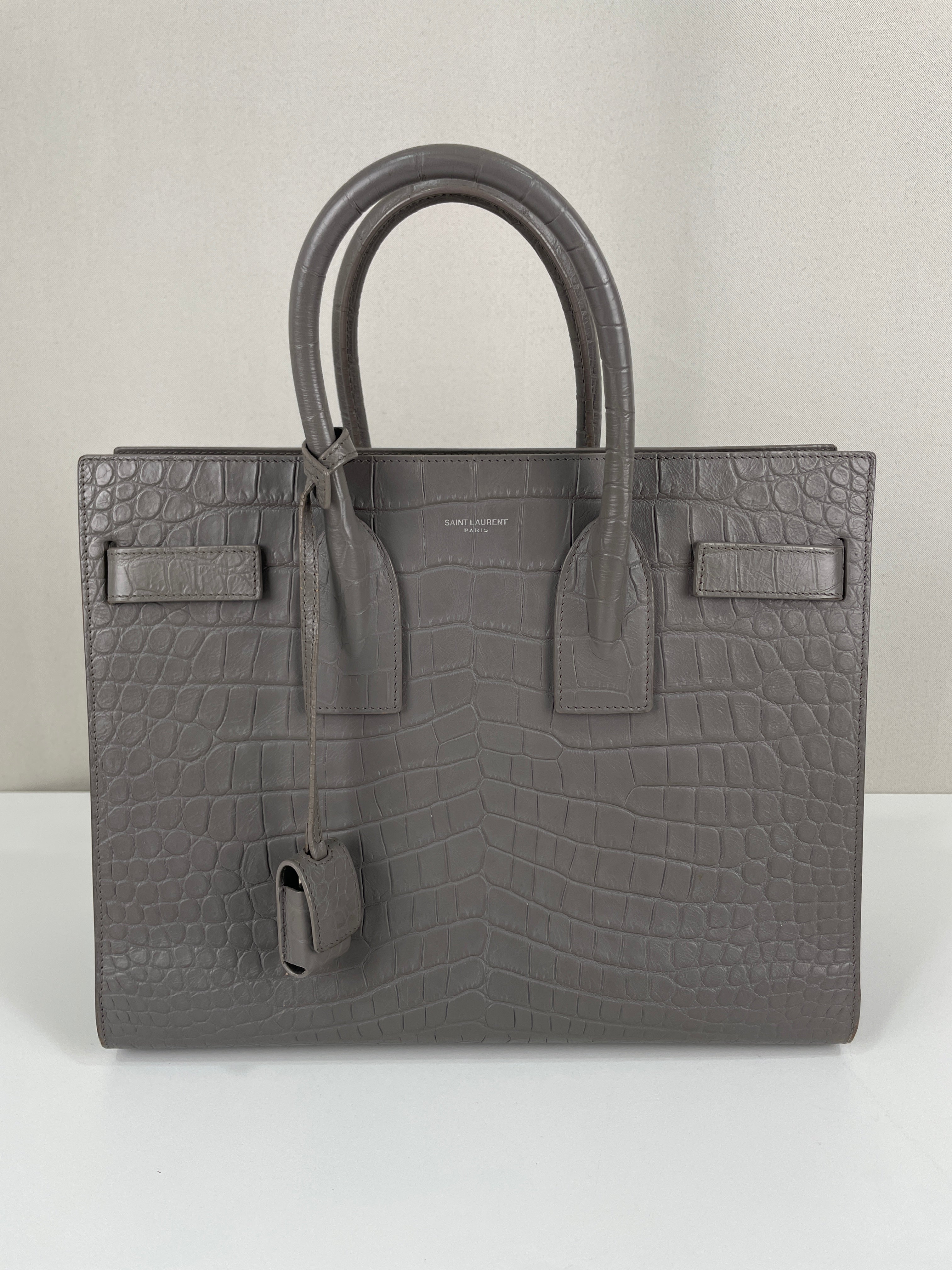 Saint Laurent Sac de Jour grey leather – bamluxurystore