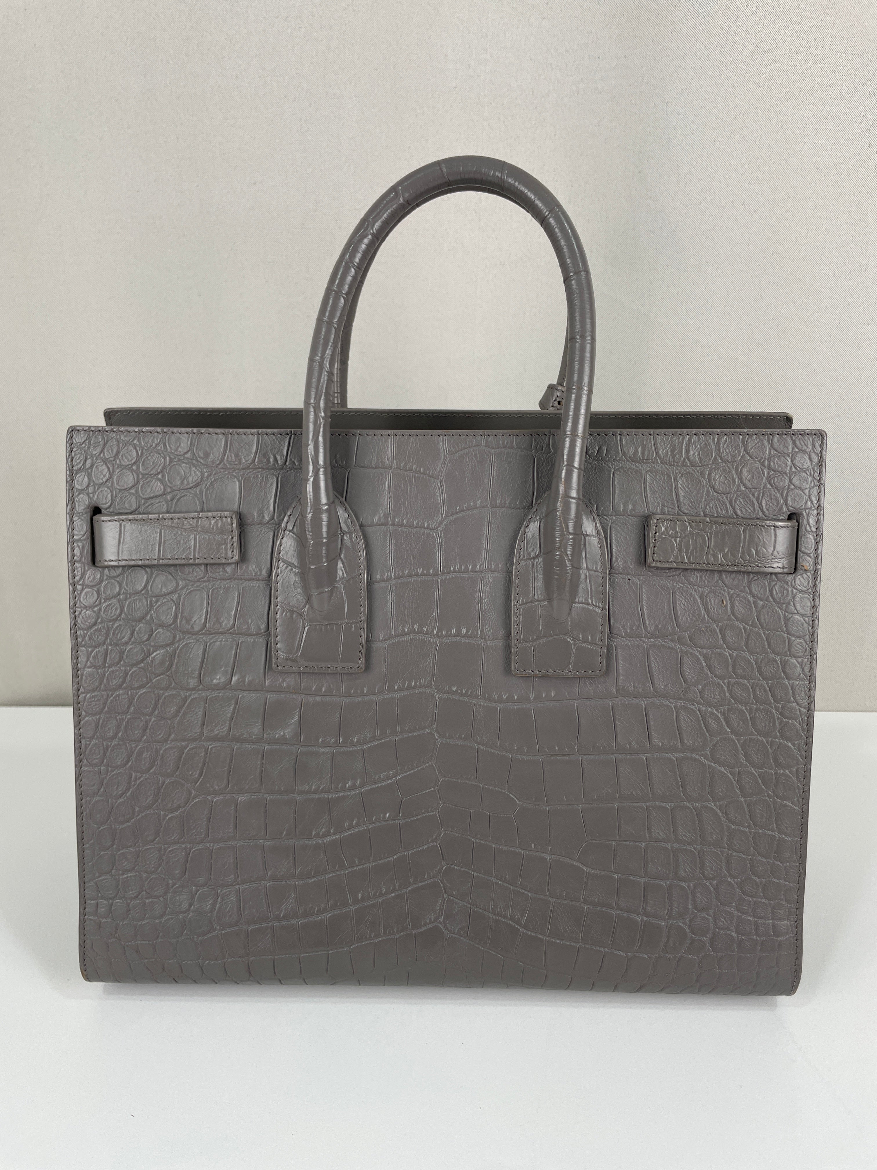 SAINT LAURENT PARIS レザー トートバッグ グレー Saint Laurent Sac de Jour grey leather – bamluxurystore