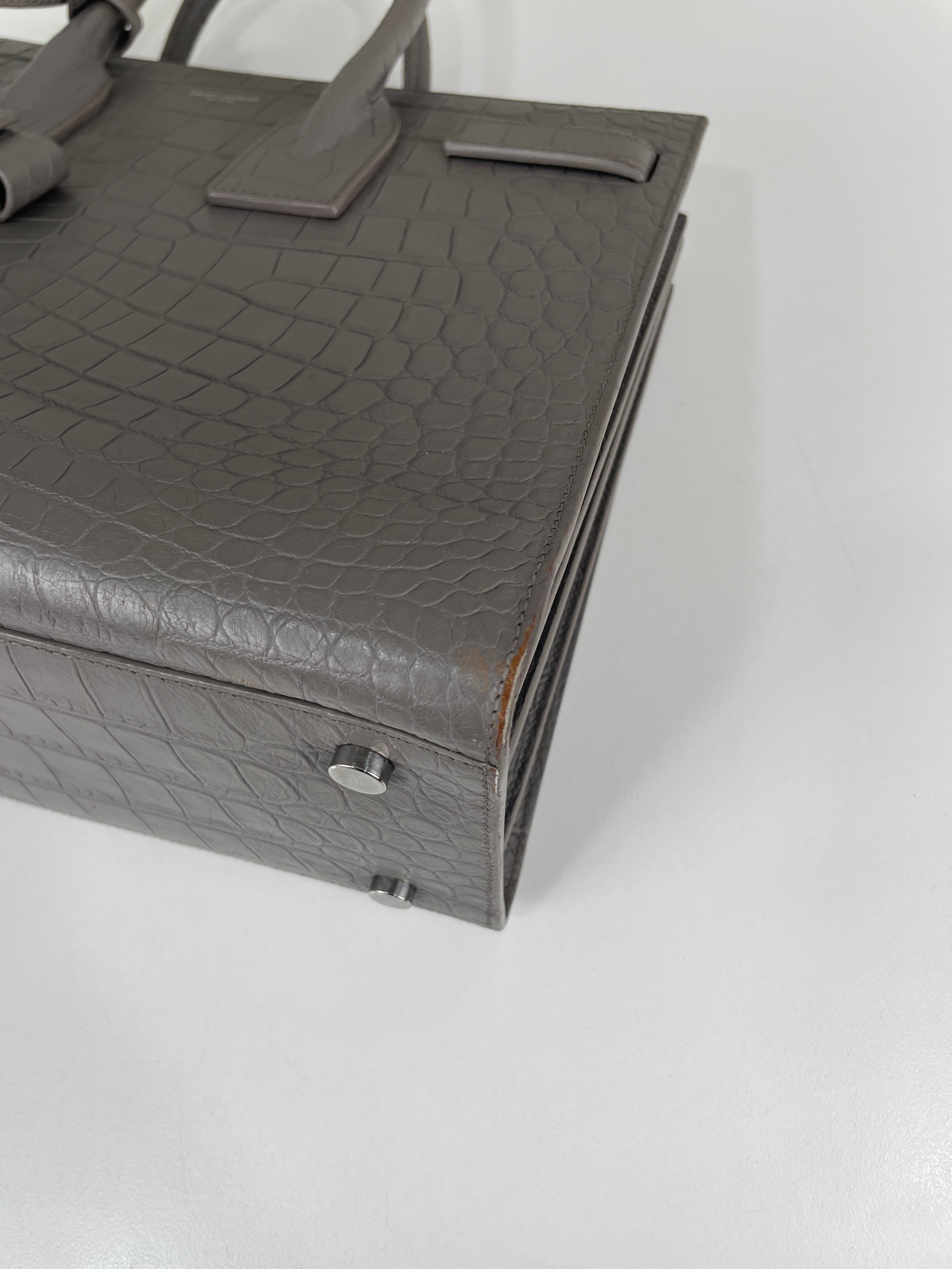 Saint Laurent Sac de Jour grey leather – bamluxurystore