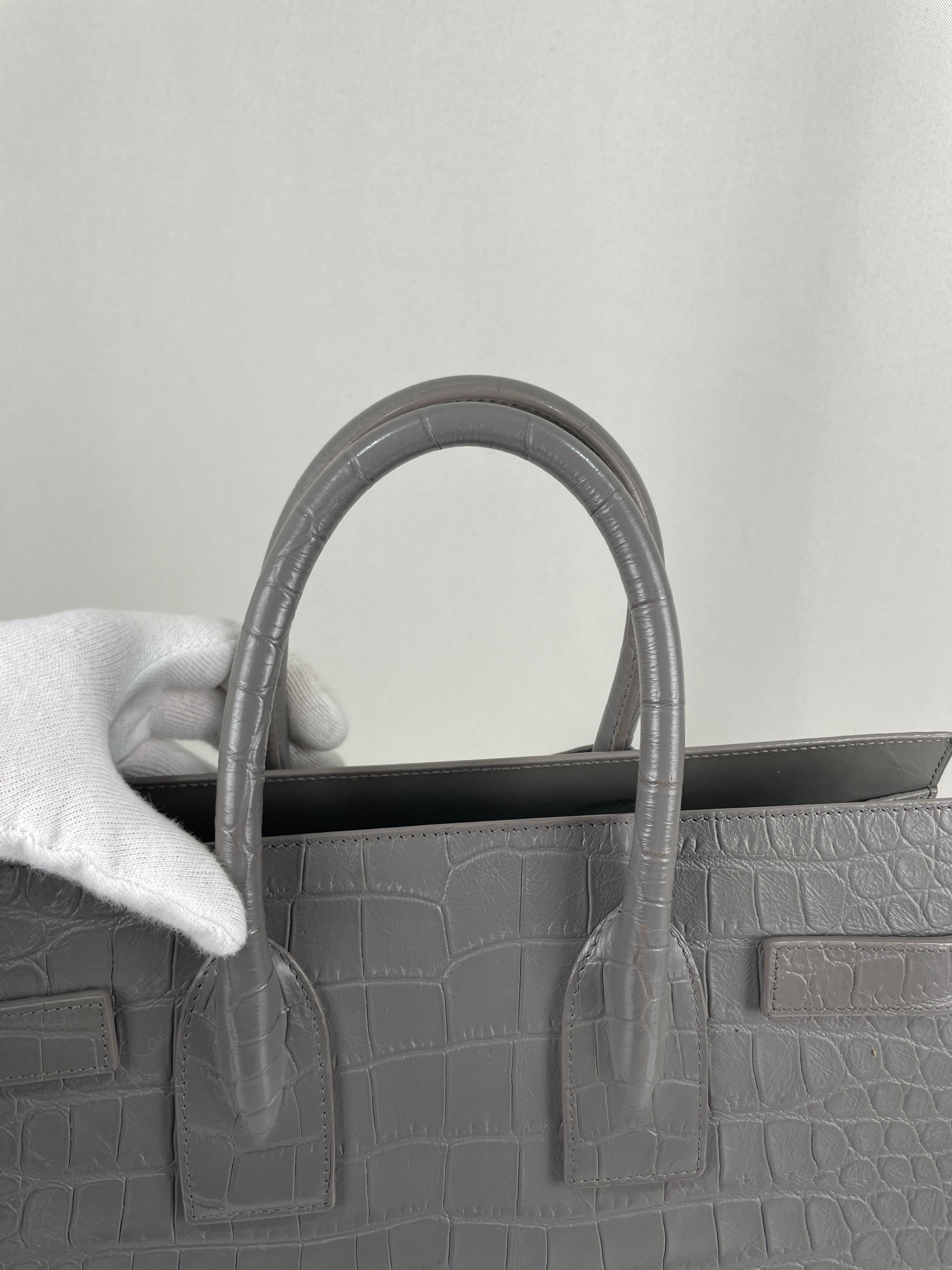 Saint Laurent Sac de Jour grey leather – bamluxurystore