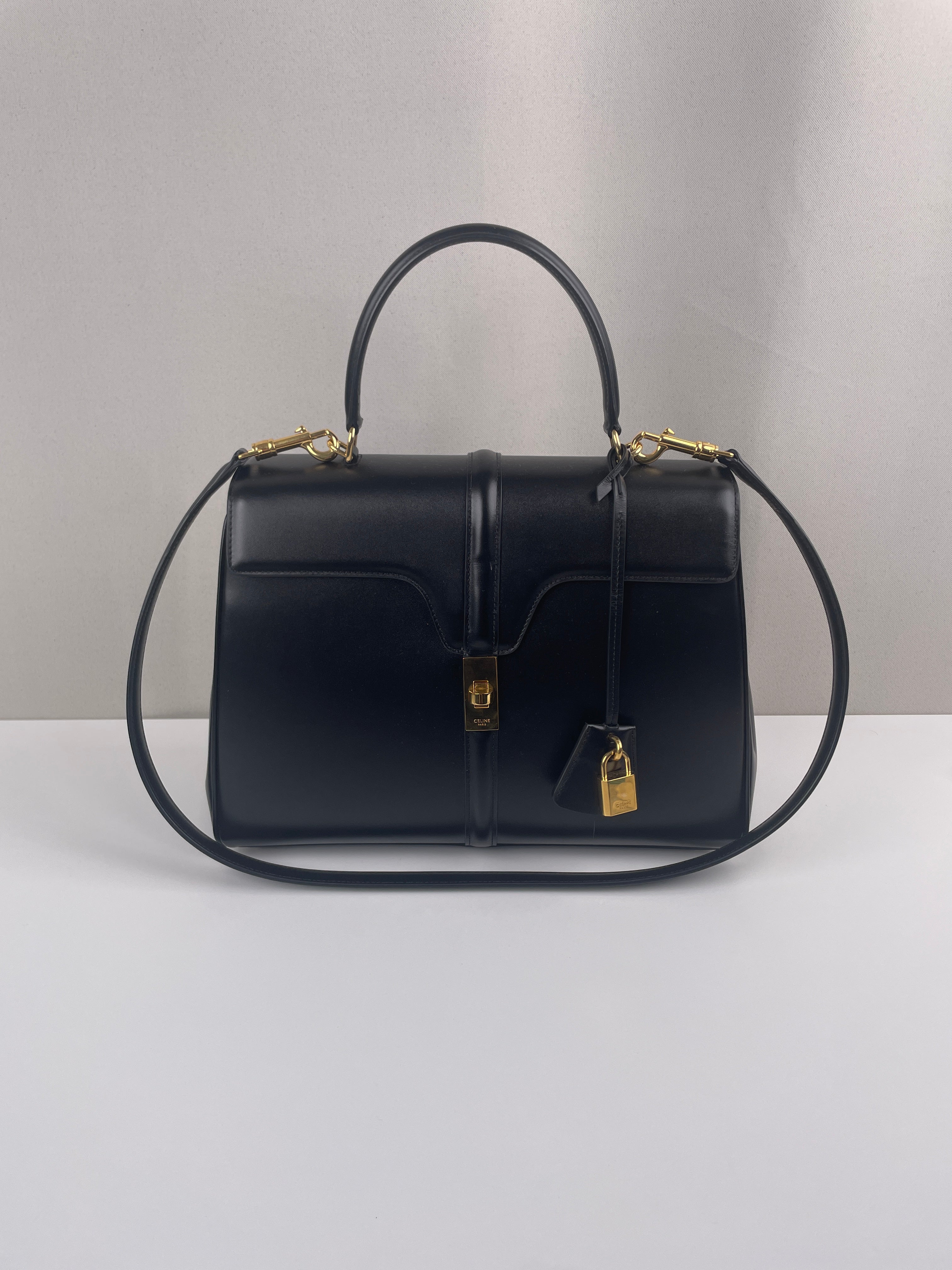 Céline 16 classic size black leather – bamluxurystore