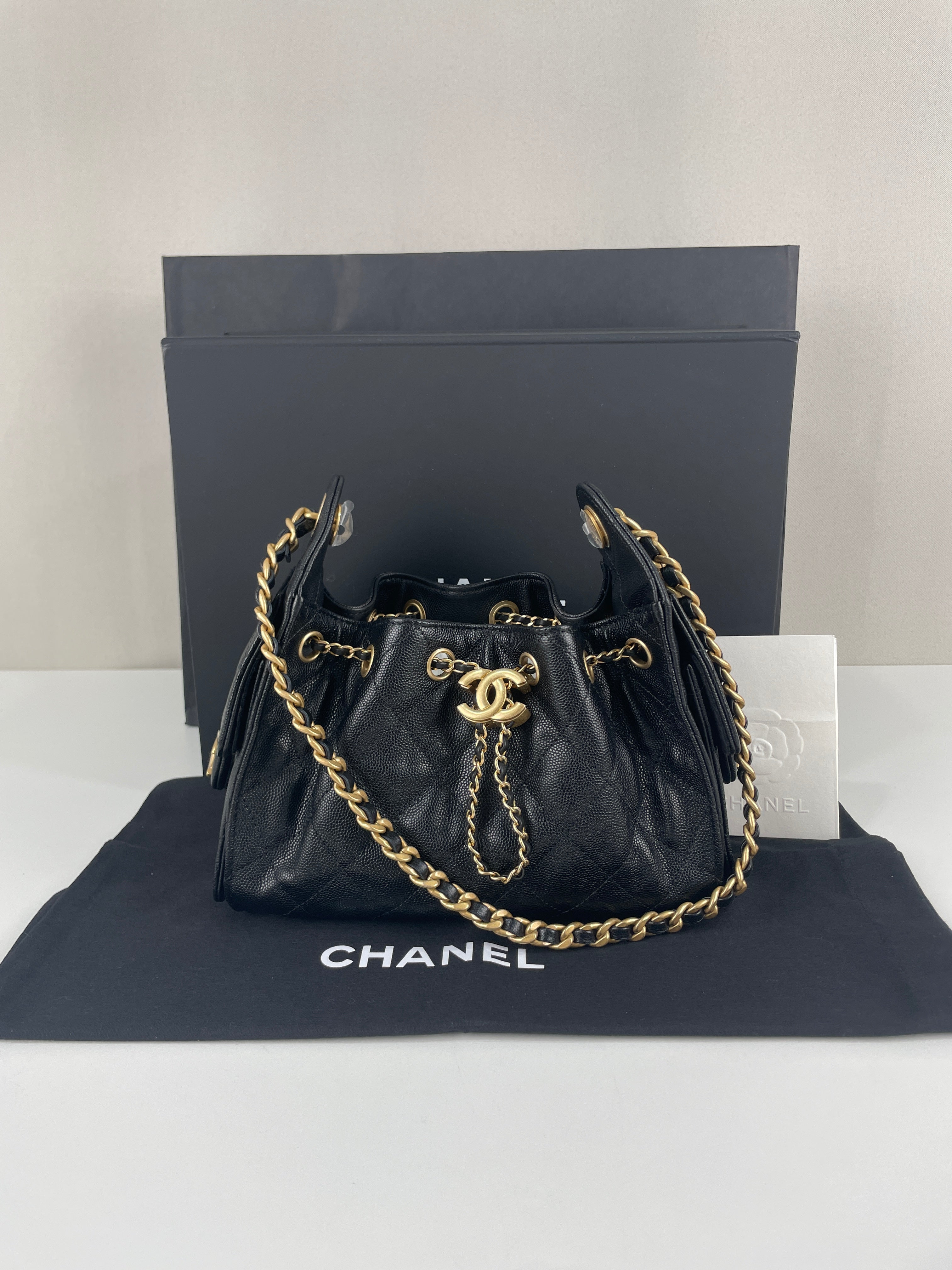 Chanel 25 mini black caviar leather (new) – bamluxurystore
