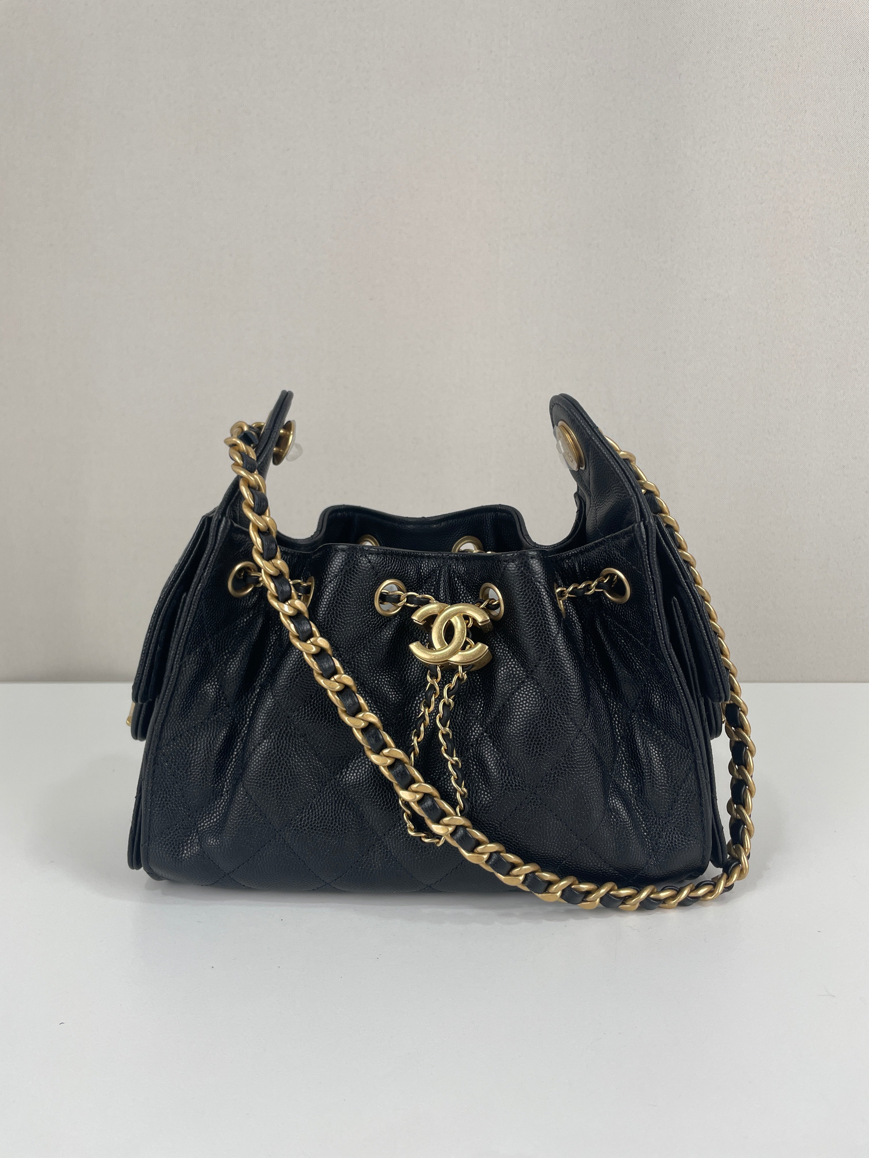 Chanel 25 mini black caviar leather (new) – bamluxurystore