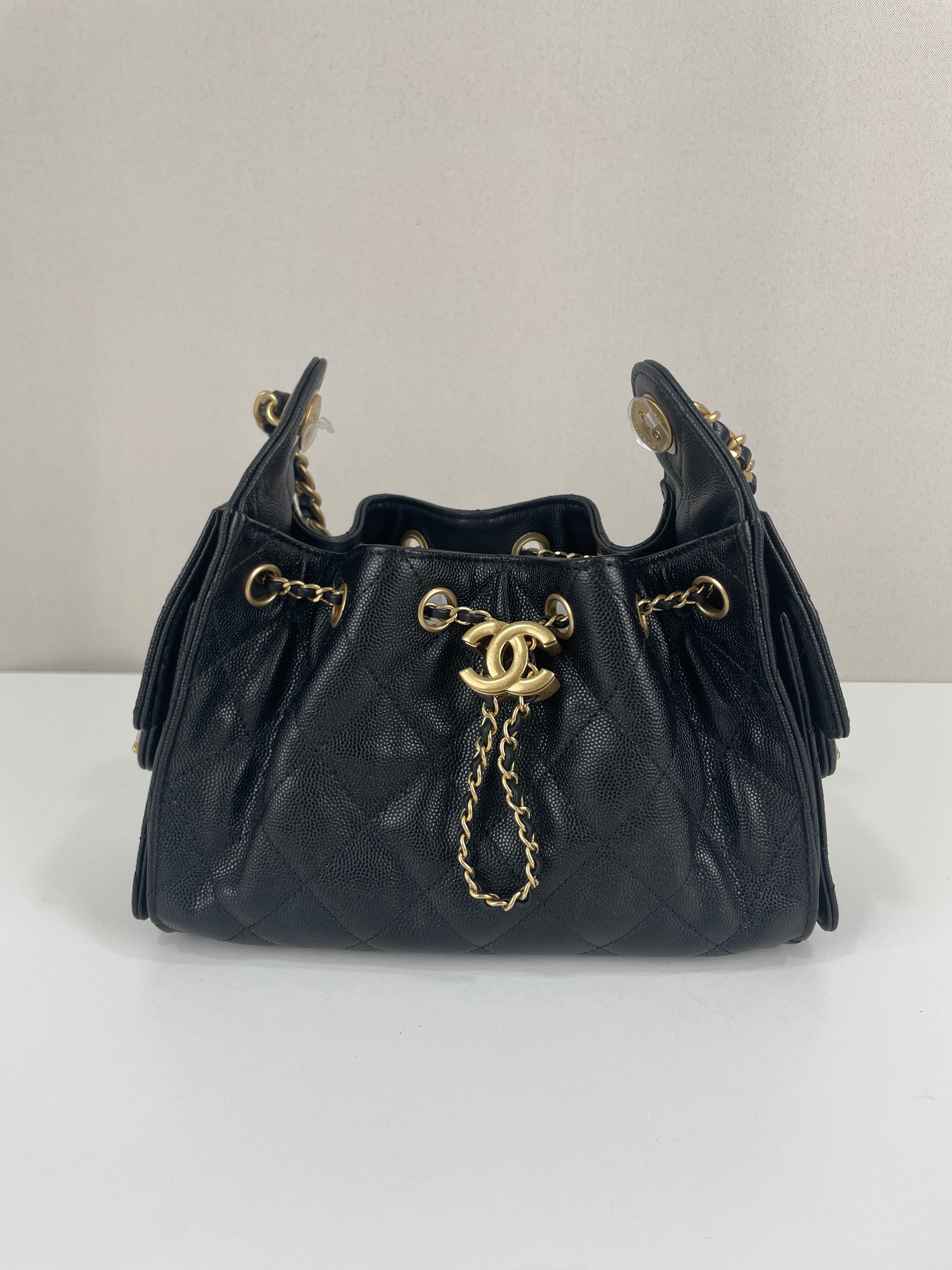Chanel 25 mini black caviar leather (new) – bamluxurystore