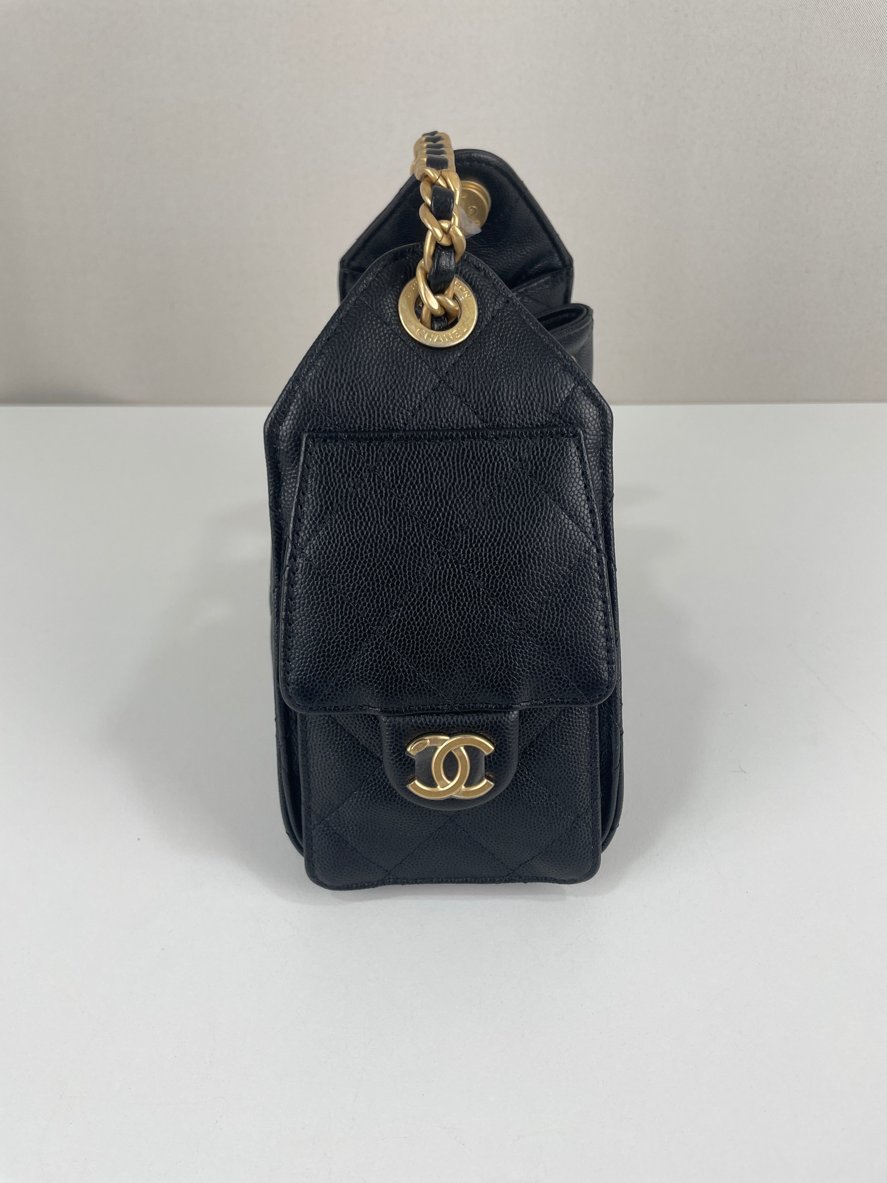 Chanel 25 mini black caviar leather (new) – bamluxurystore