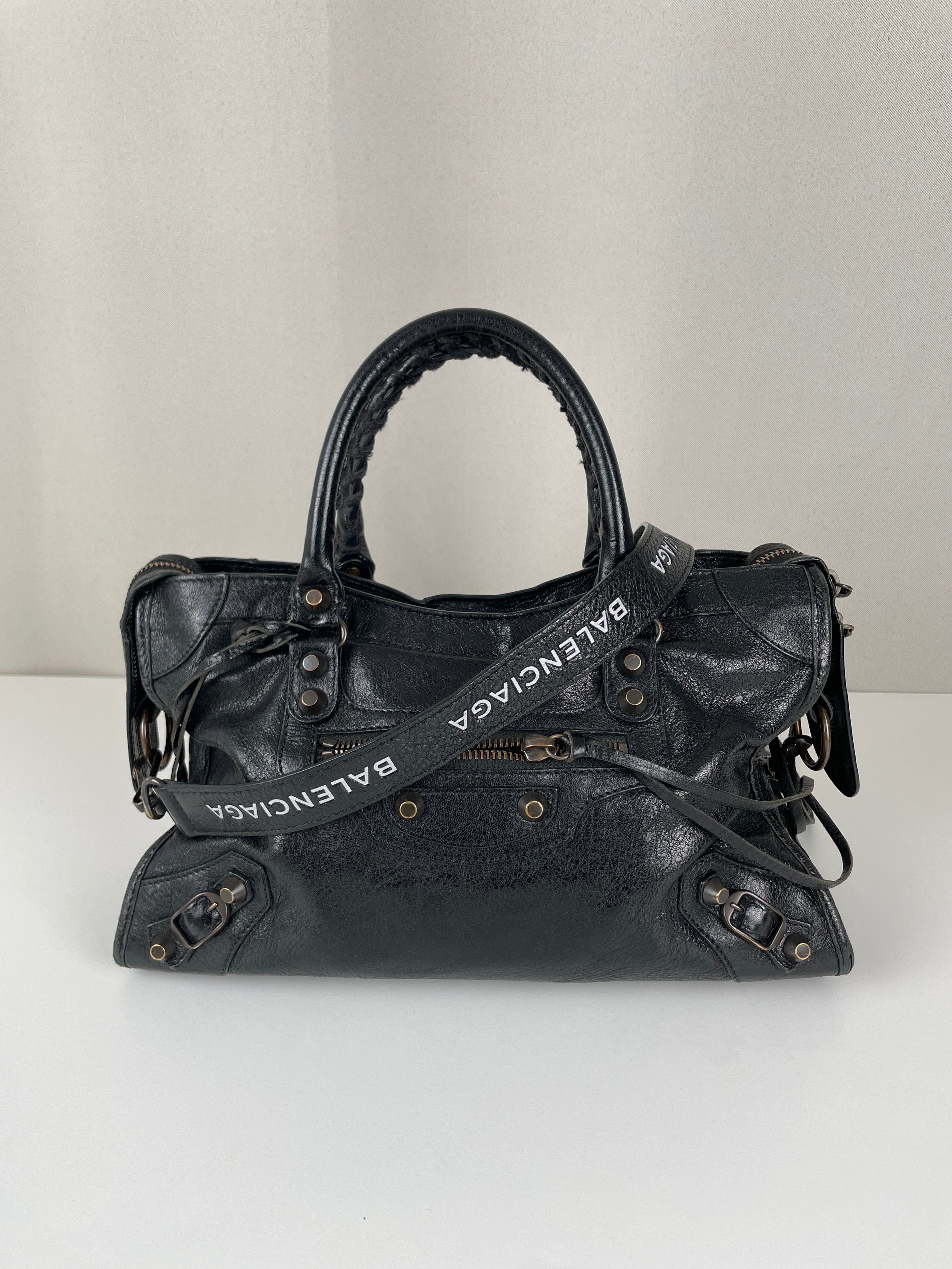 Balenciaga small city bag black leather crossbody bag – bamluxurystore
