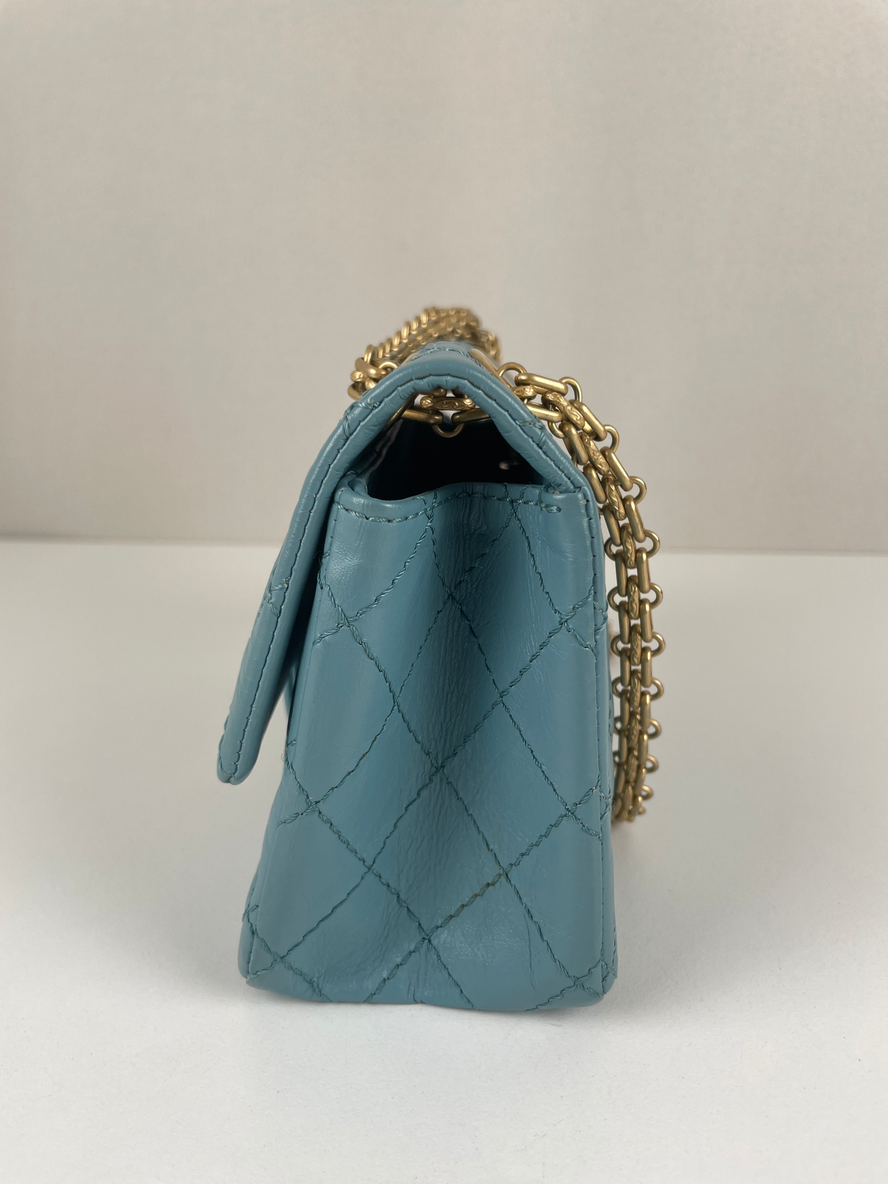 Chanel 2.55 mini blue leather – bamluxurystore