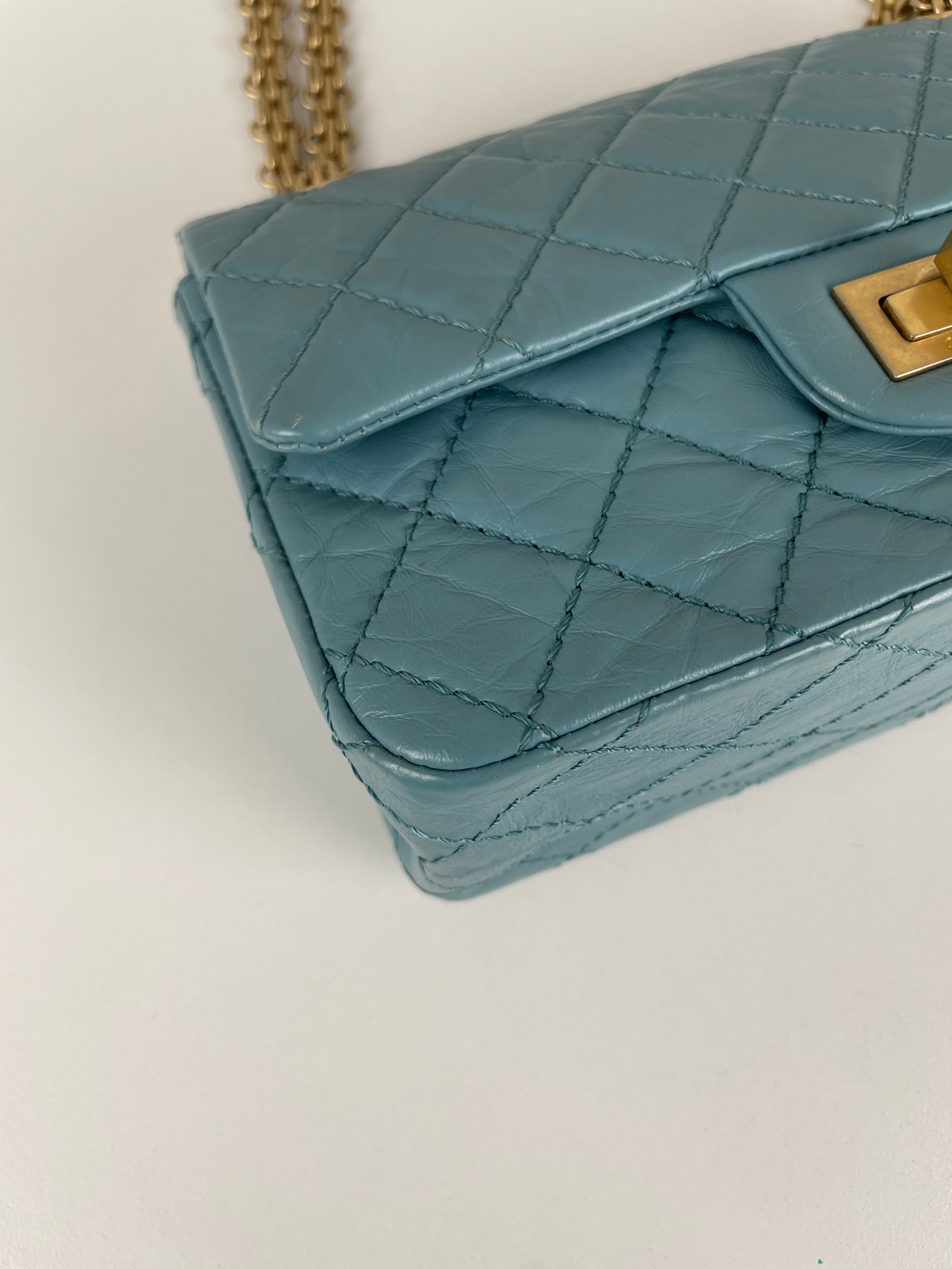 Chanel 2.55 mini blue leather – bamluxurystore